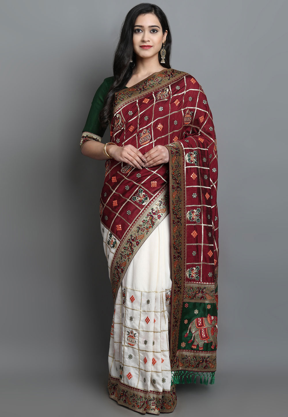 Maroon Silk Festival Wear Saree 227250