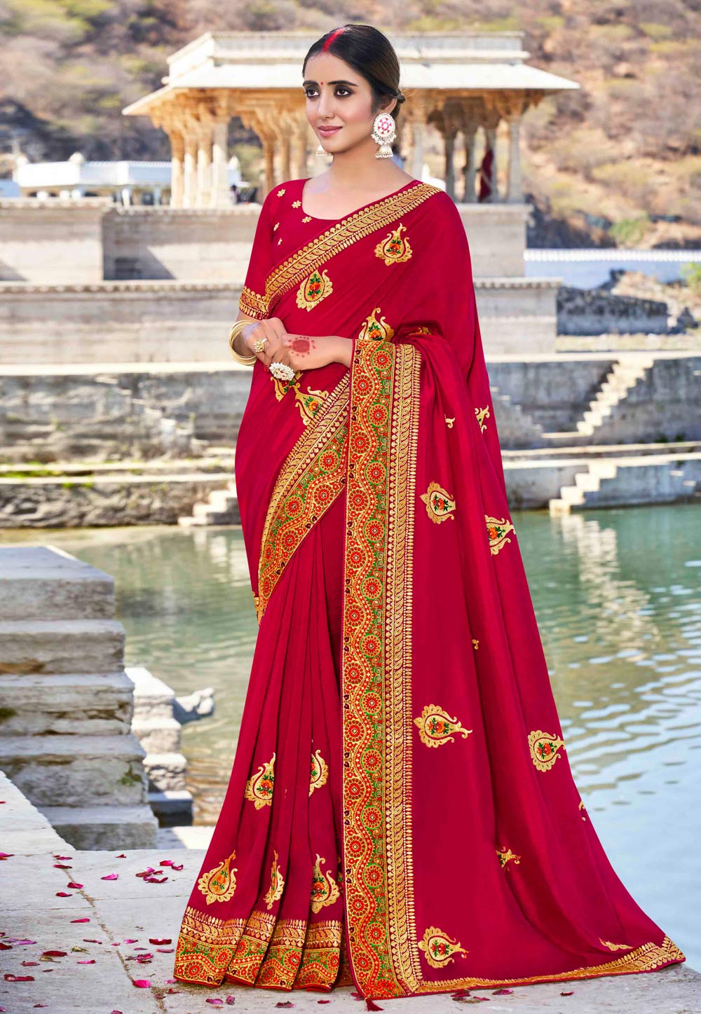 Magenta Silk Saree With Blouse 228618