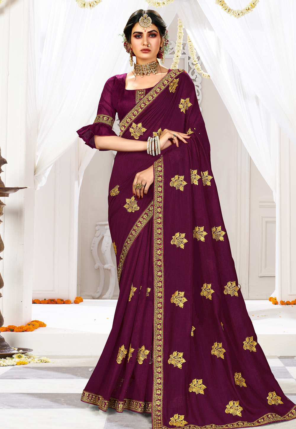 Purple Silk Festival Wear Saree 230240