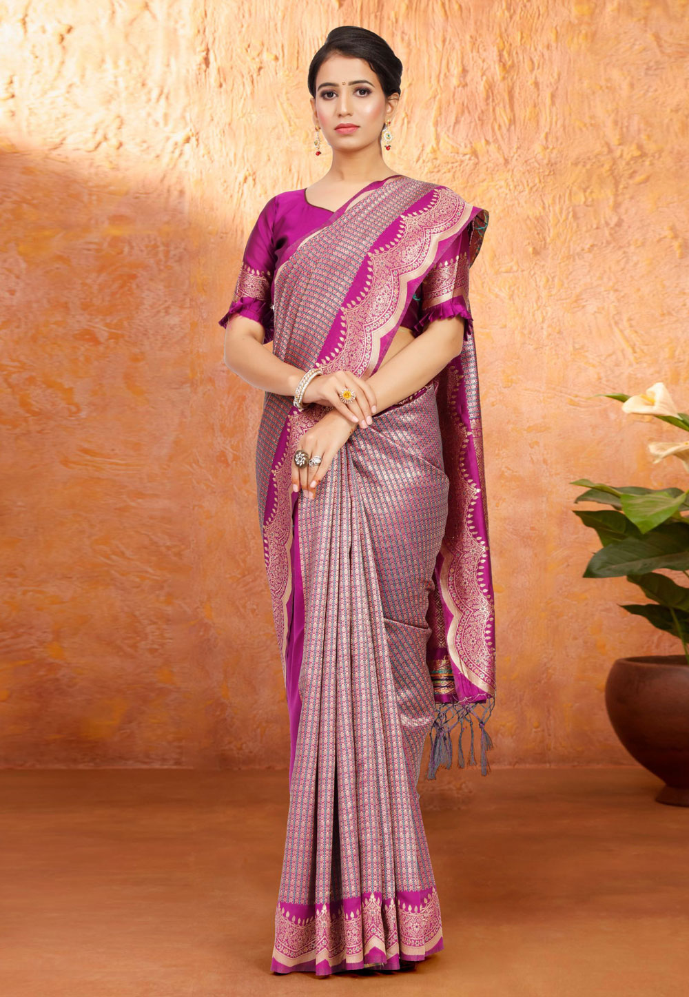 Purple Art Silk Festival Wear Saree 232960