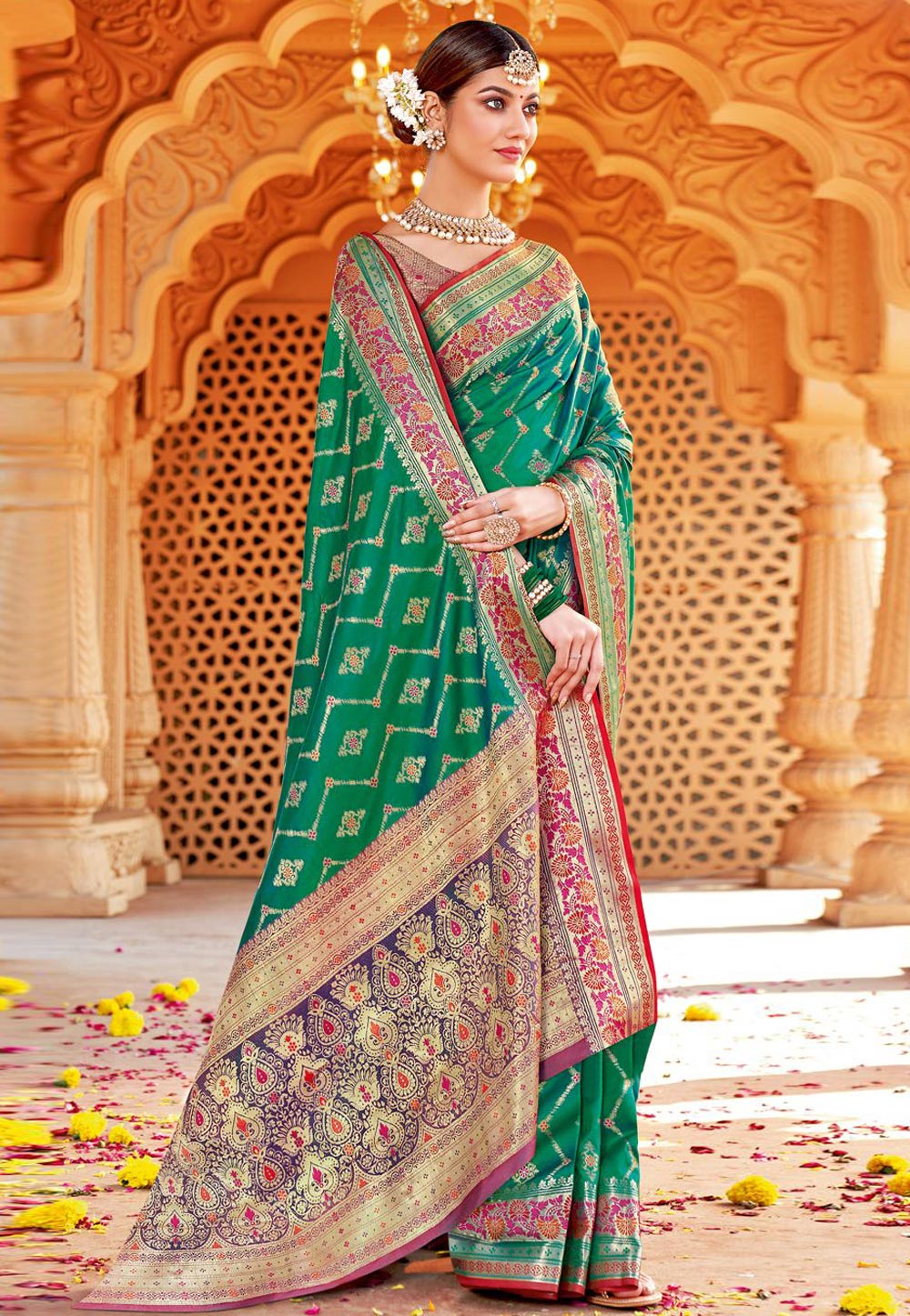 Green Silk Festival Wear Saree 241816