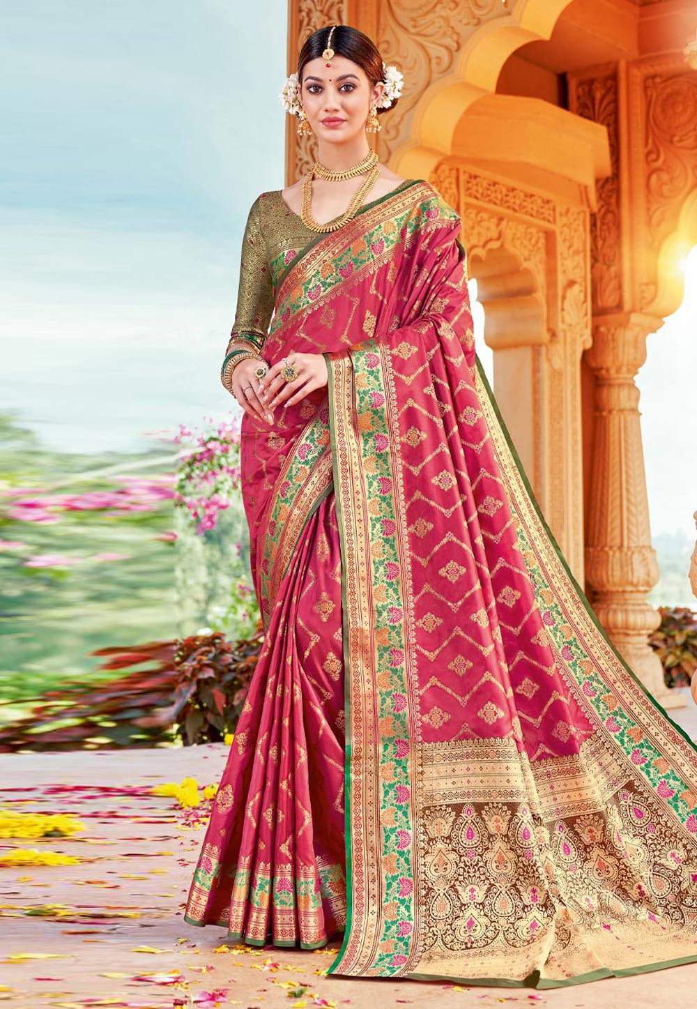 Pink Silk Festival Wear Saree 241820