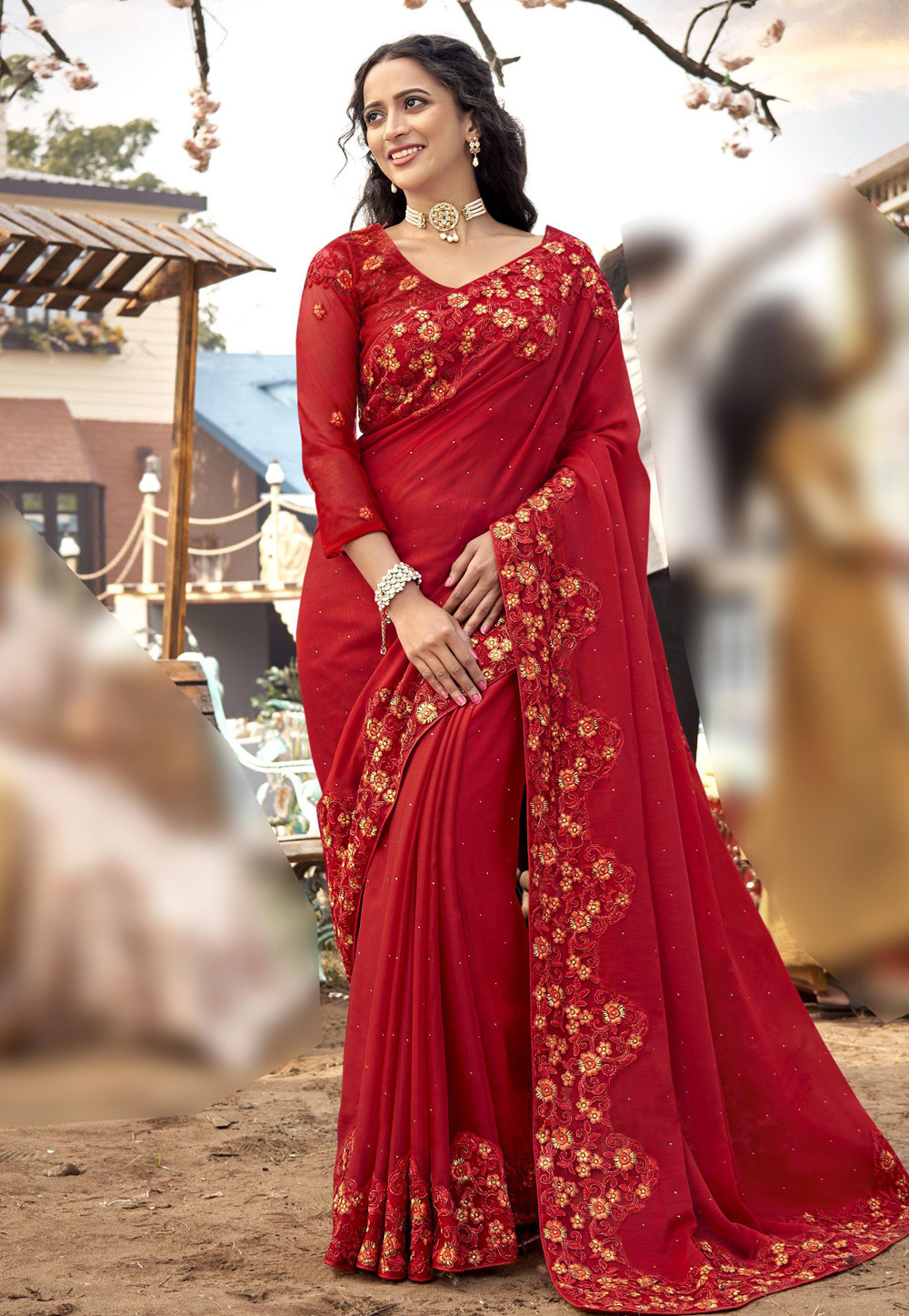 Red Art Silk Saree With Blouse 245339