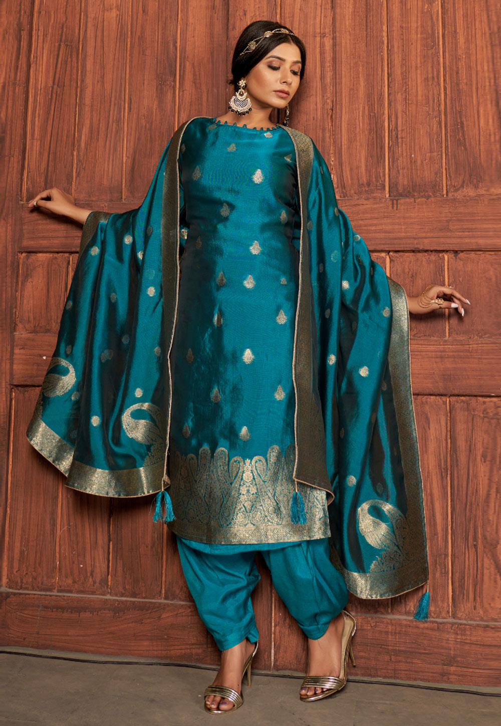 Blue Viscose Punjabi Suit 246788