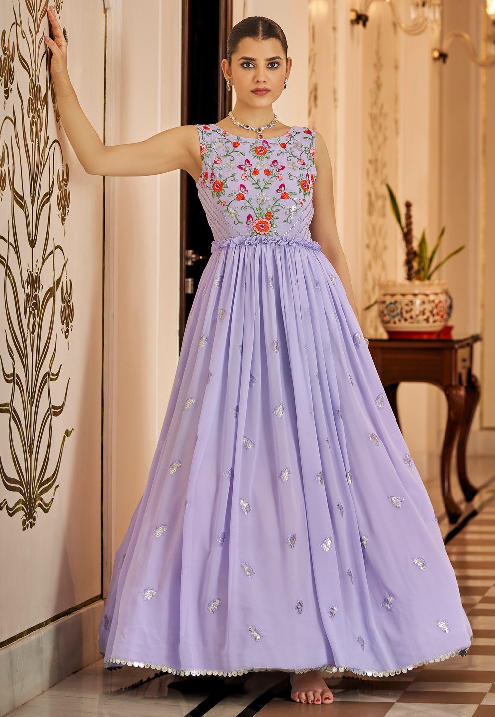Lavender Georgette Gown 248815