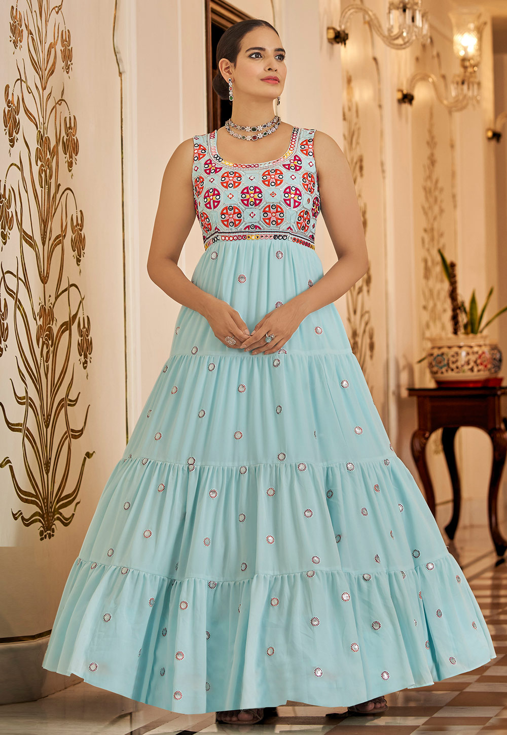Sky Blue Georgette Gown 248816