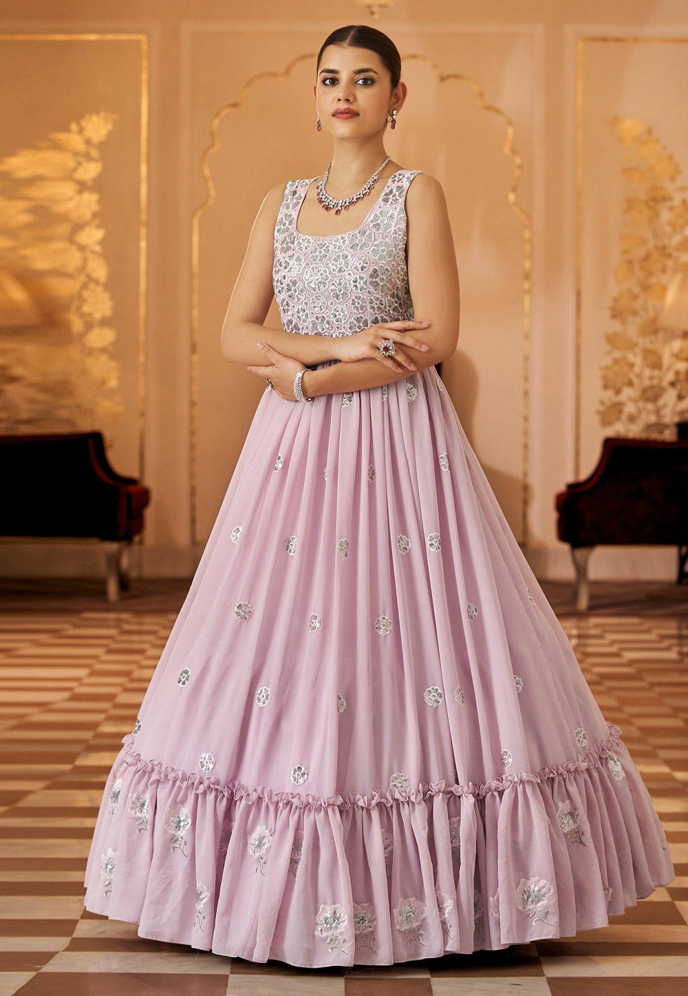 Pink Georgette Gown 248817