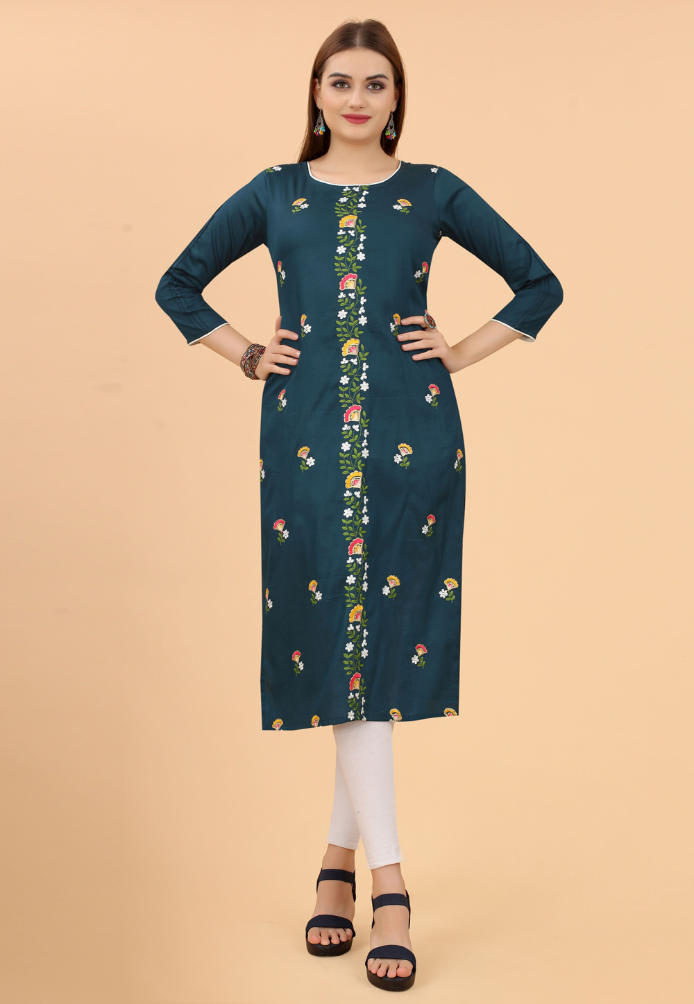 Teal Cotton Tunic 251062