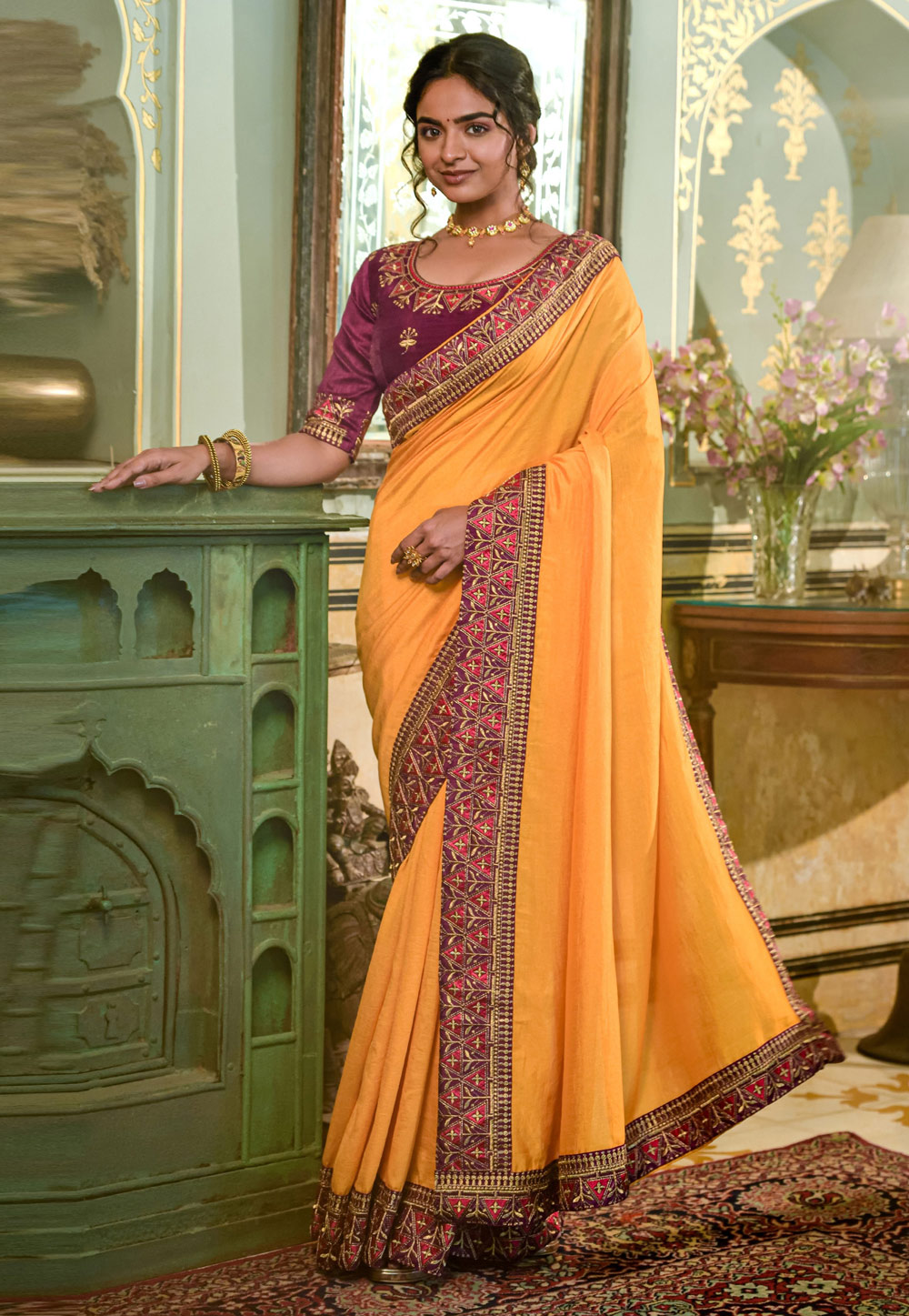Yellow Silk Saree With Blouse 251745