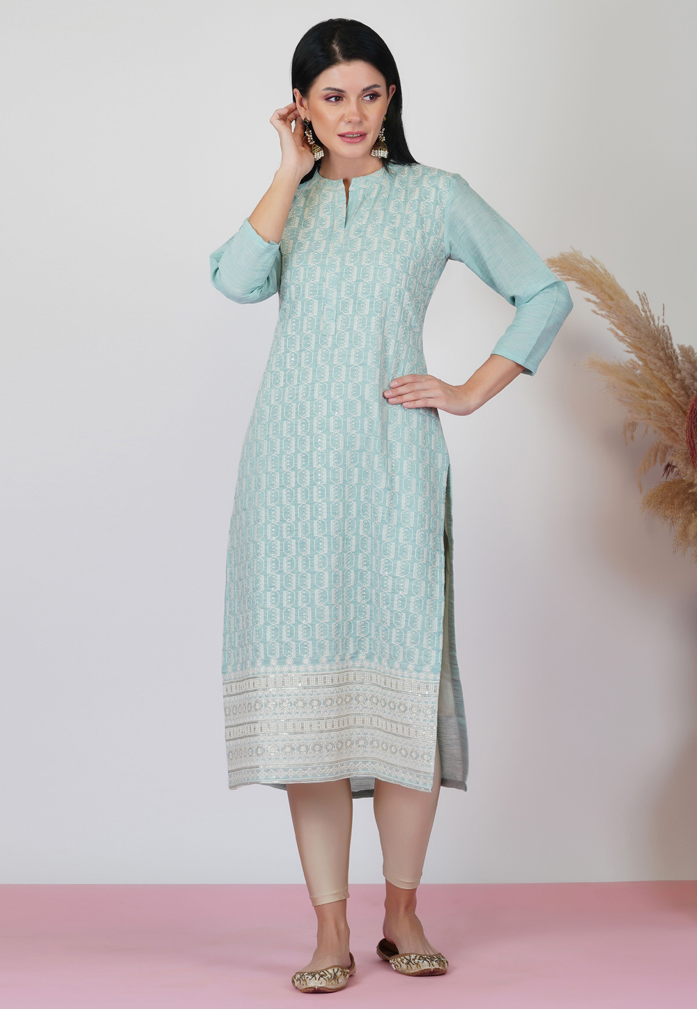 Sky Blue Viscose Tunic 255149