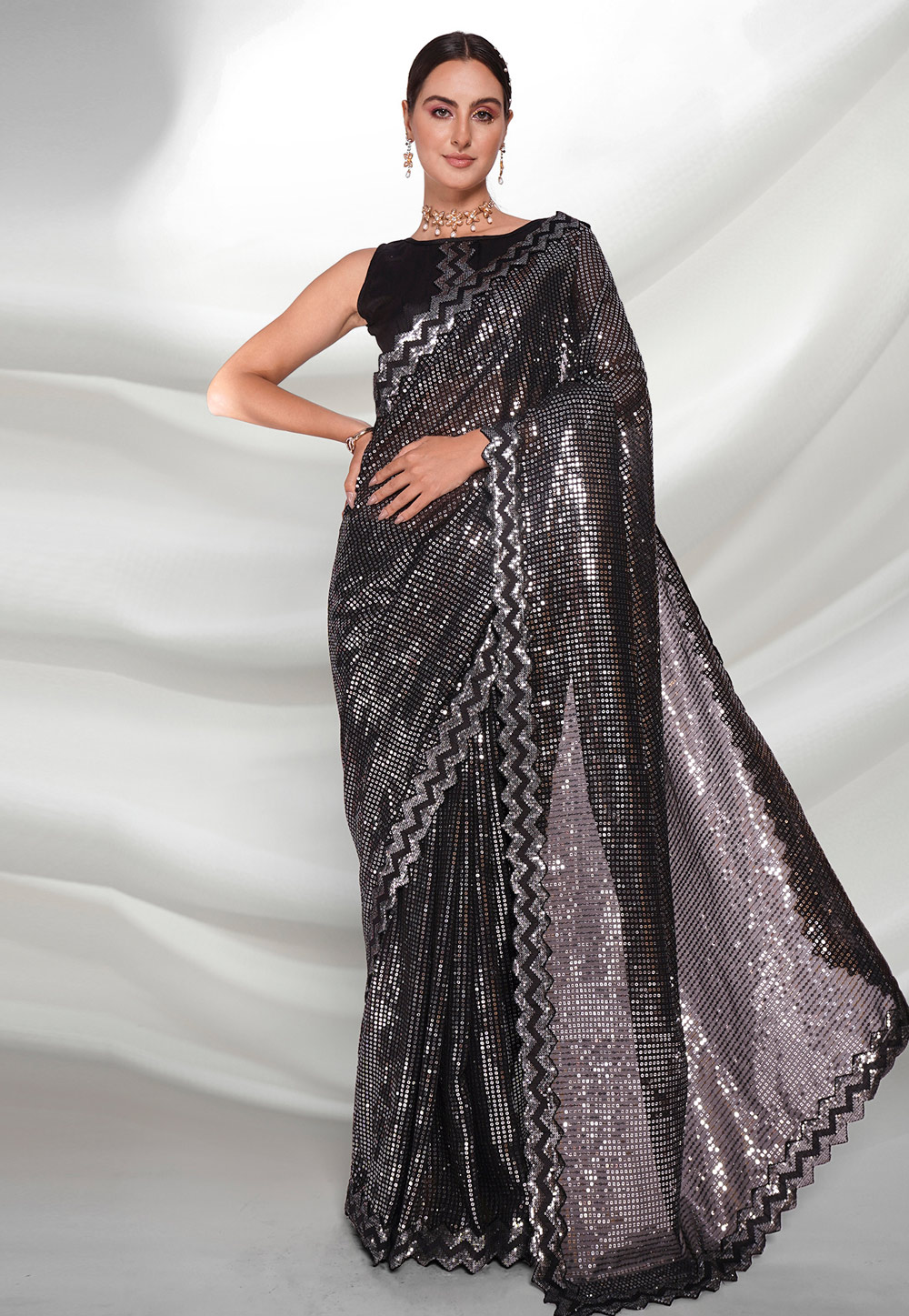 Black Georgette Saree With Blouse 262531