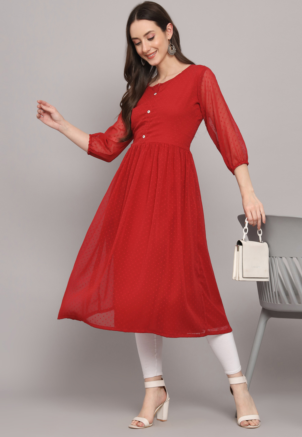 Red Cotton Kurti | Red kurti, Matching leggings, Fashion