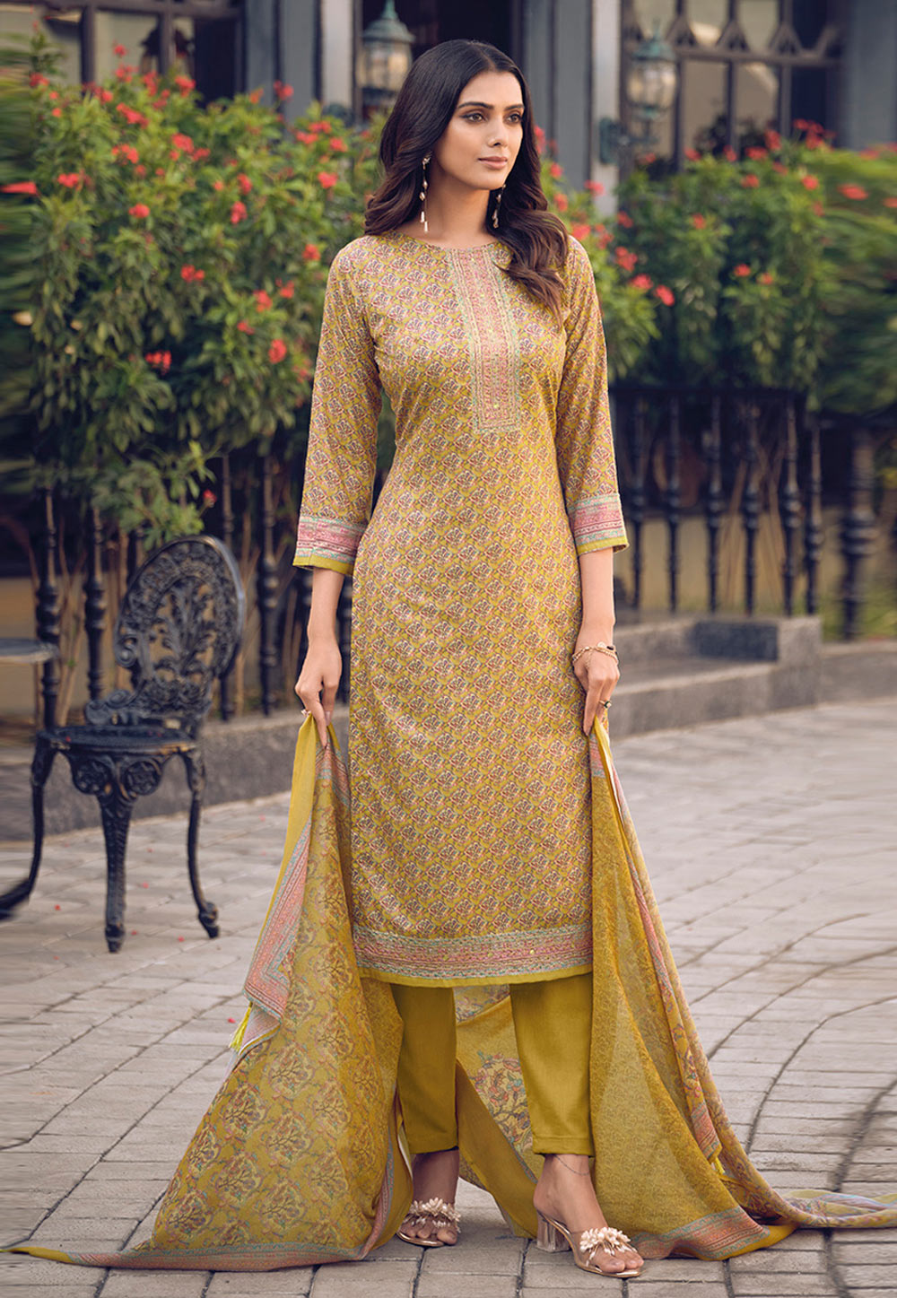 Mustard Cotton Pakistani Suit 264237