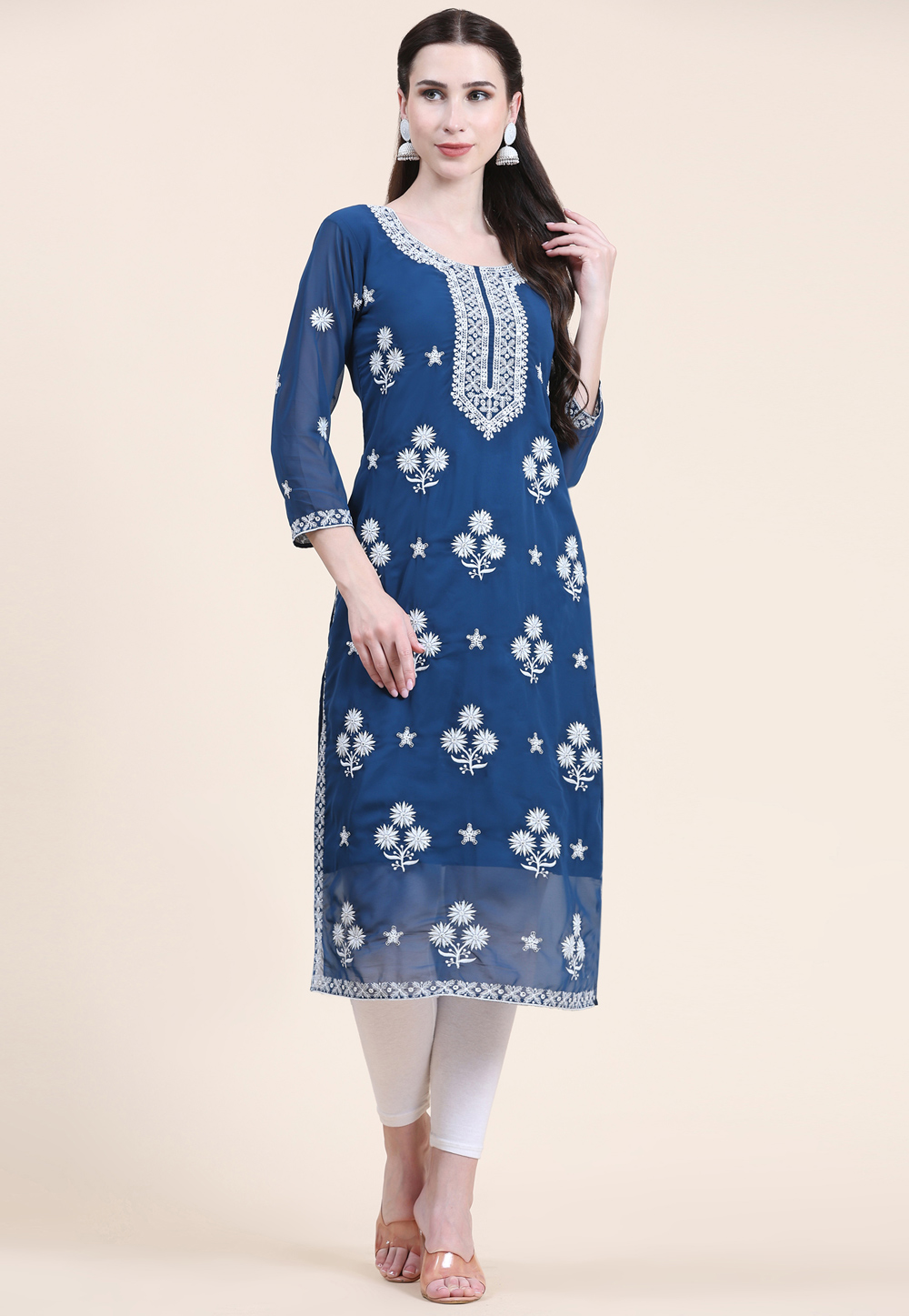 Navy Blue Georgette Tunic 264306
