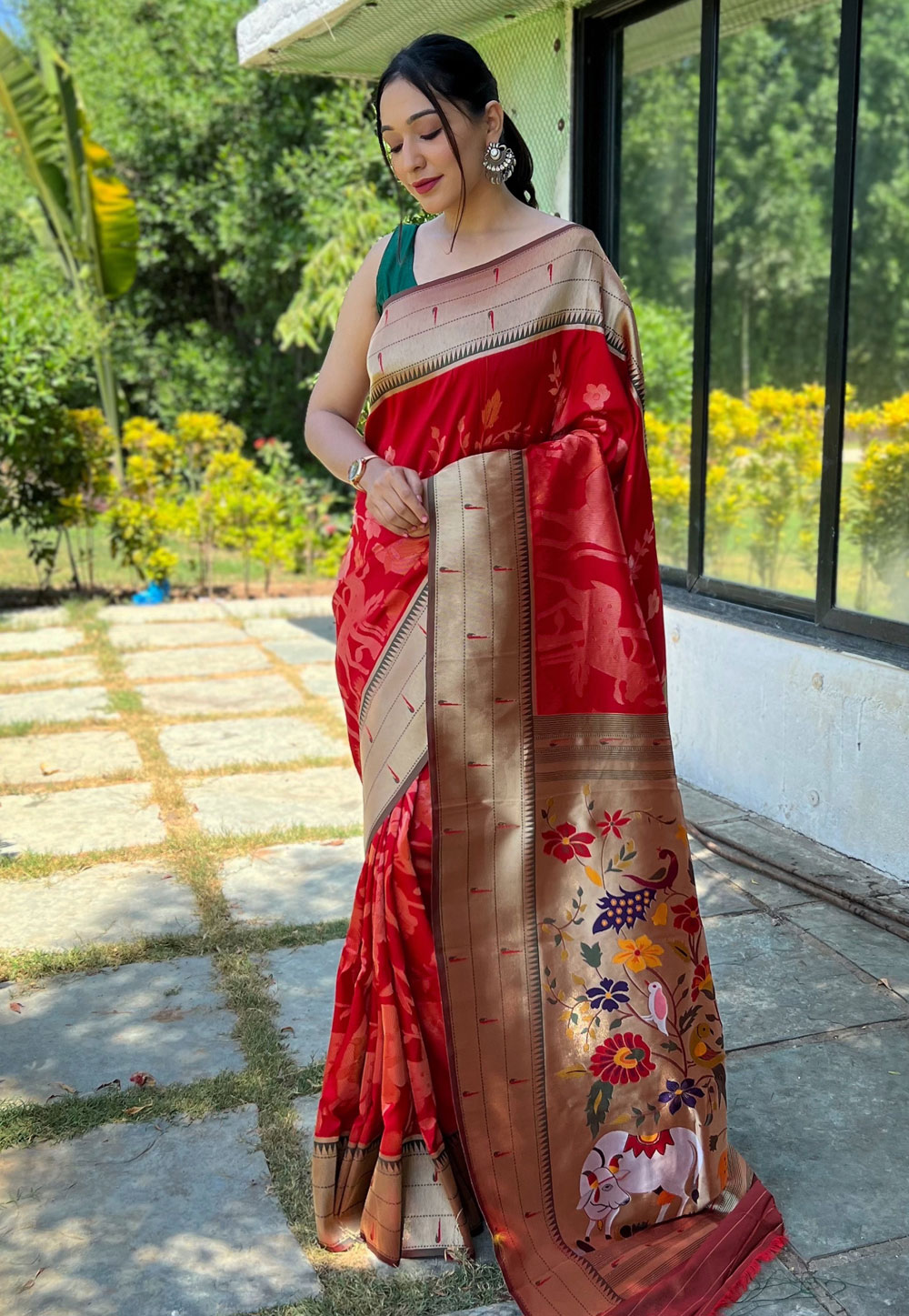 Red Soft Silk Saree With Blouse 266250