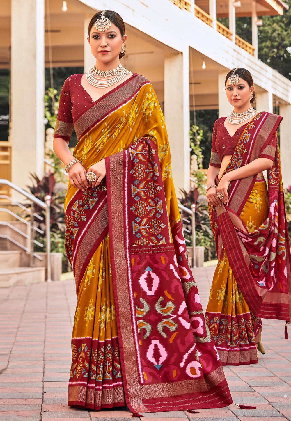 Mustard Cotton Silk Saree With Blouse 266590