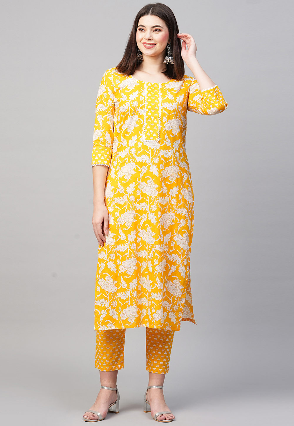 Yellow Rayon Kurta Set With Pant 266788