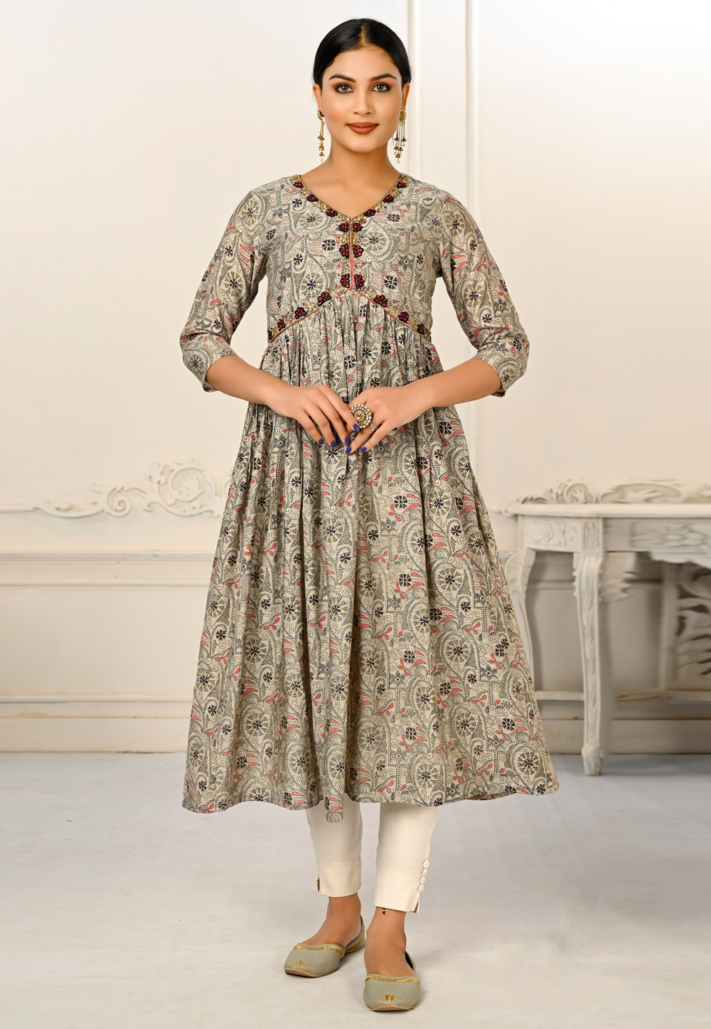 Cream Cotton Long Tunic 267237