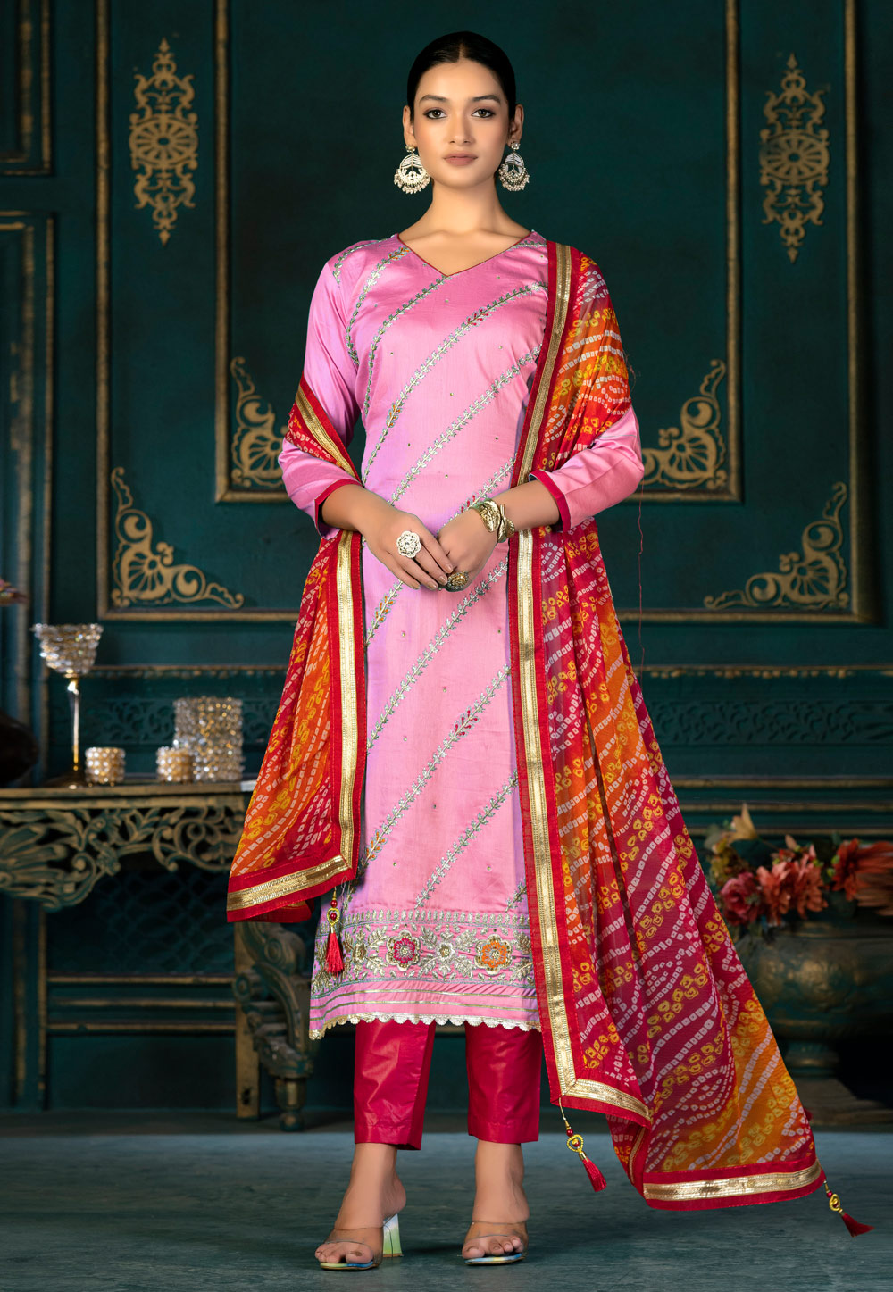 Pink Cotton Pakistani Suit 267630