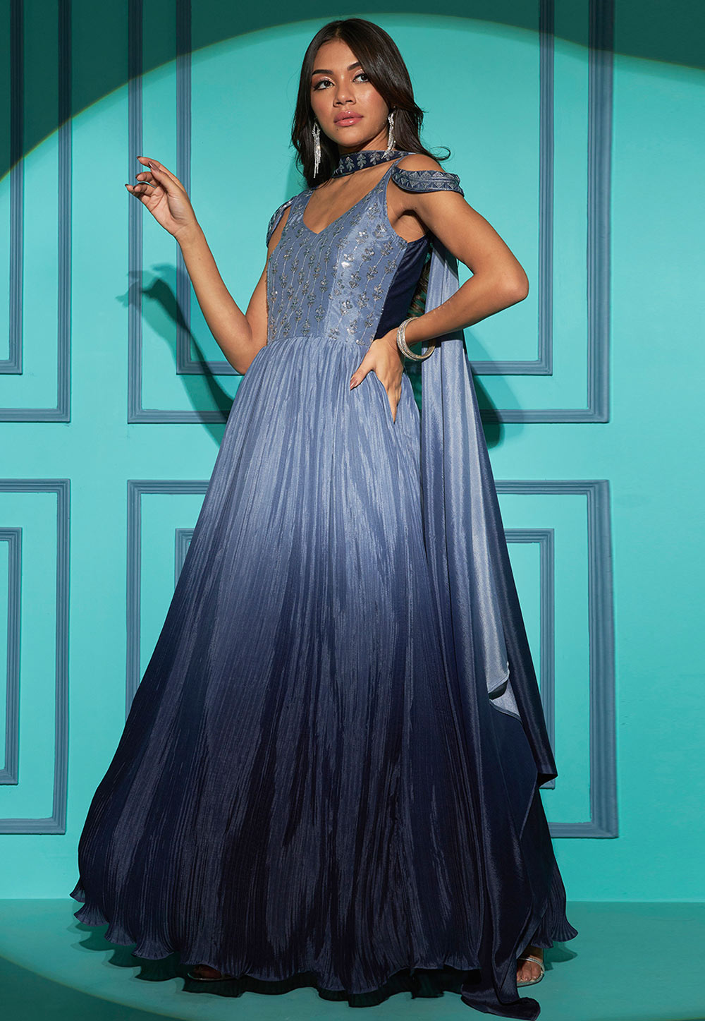 Grey Chinon Gown 268247