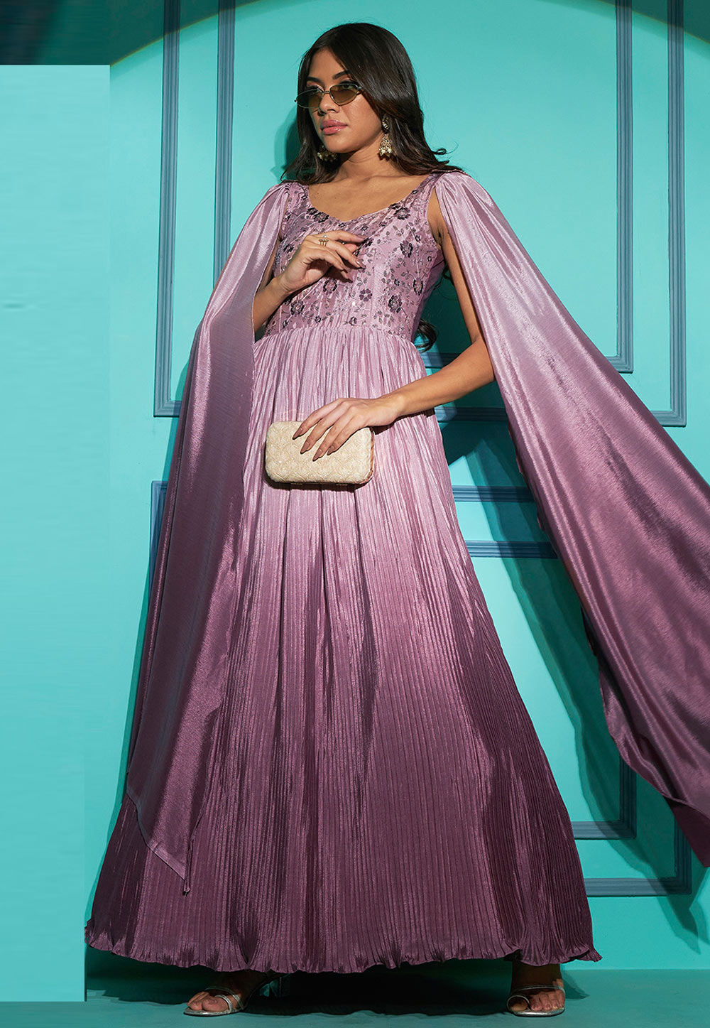 Light Purple Chinon Gown 268248