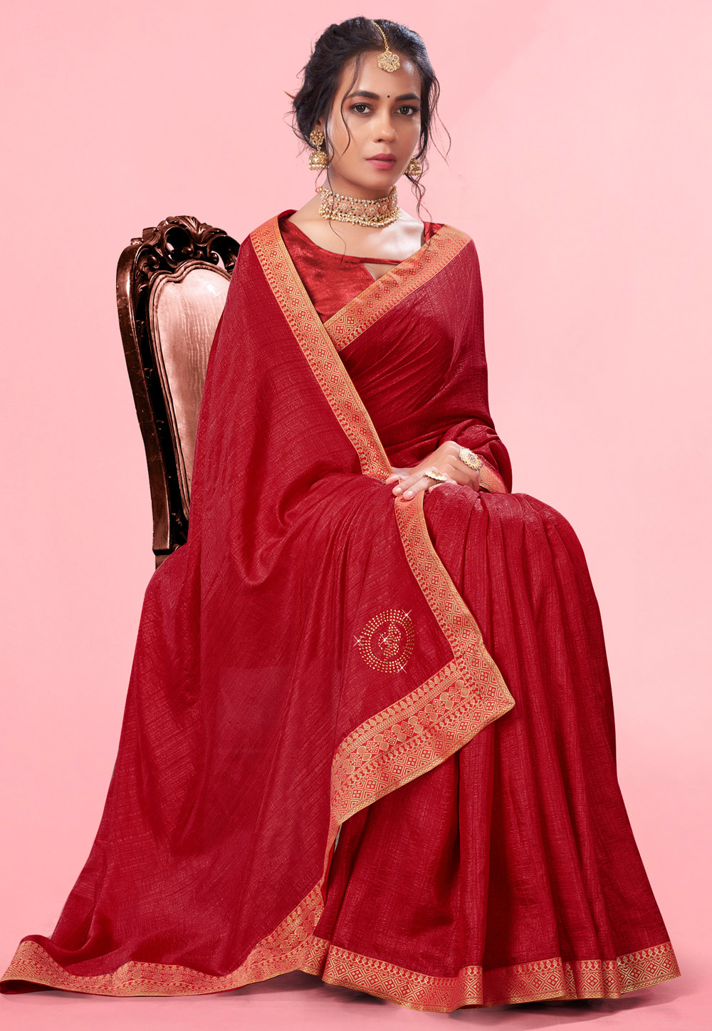 Maroon Silk Saree With Blouse 268309