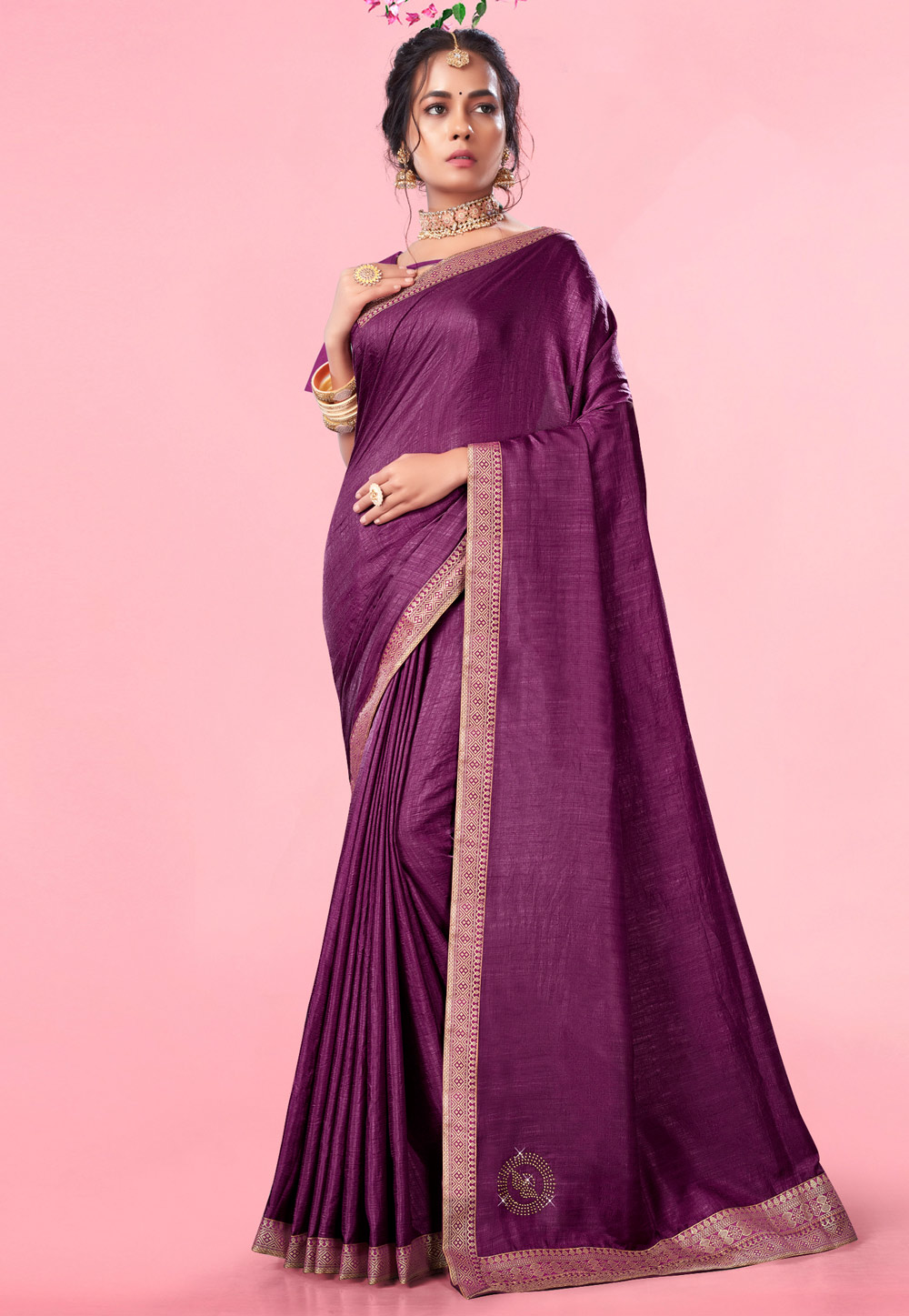 Purple Silk Saree With Blouse 268310