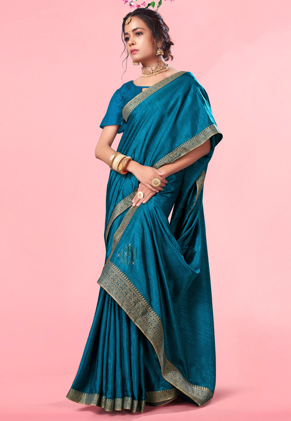 Blue Silk Saree With Blouse 268311