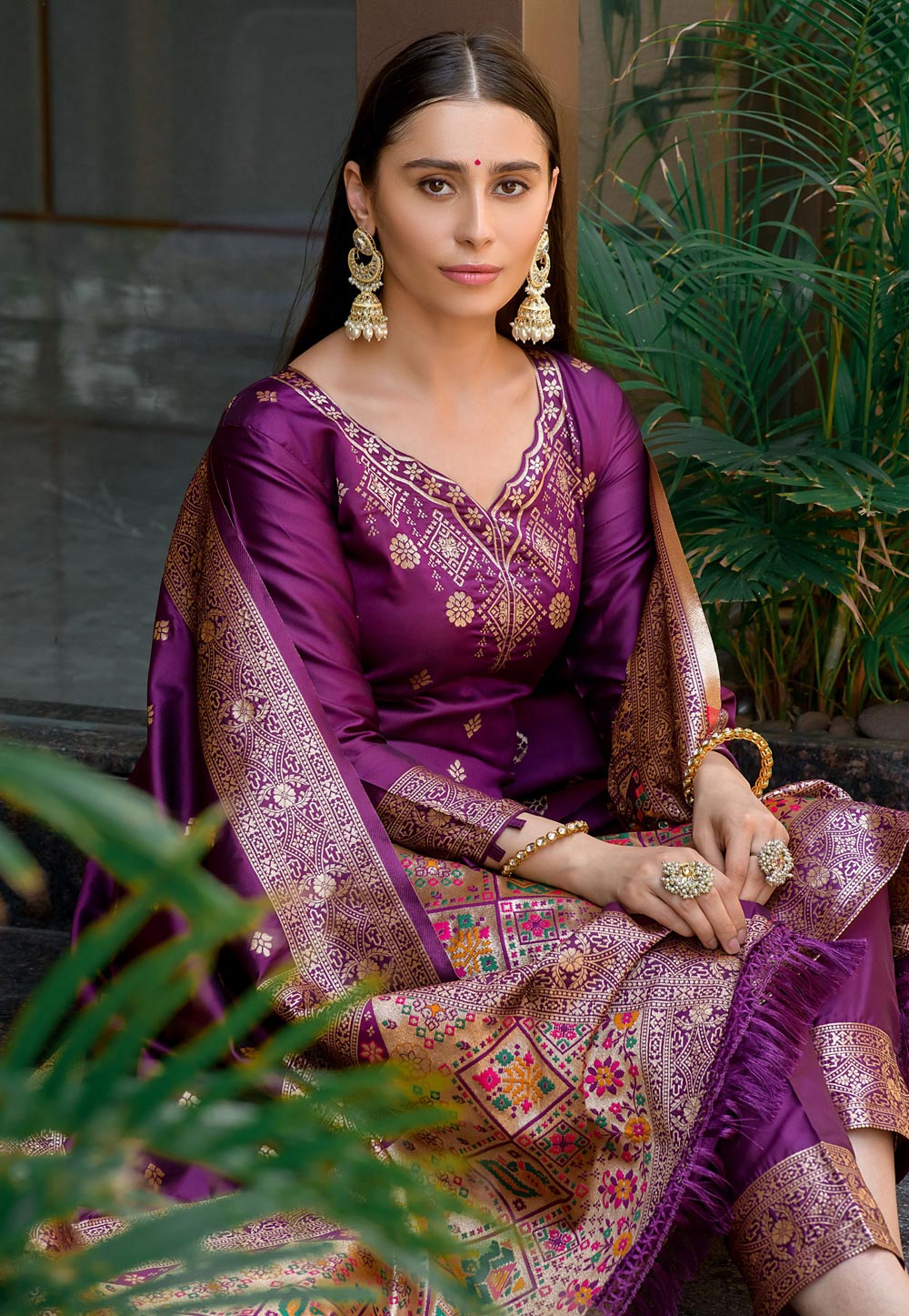 Banarasi Pakistani Suit in Pink : KJC3045