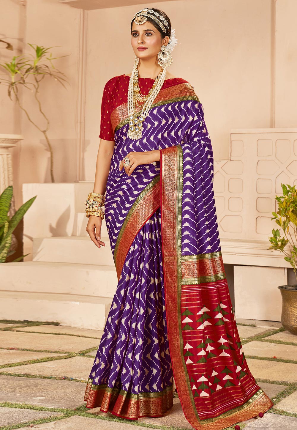 Purple Cotton Silk Saree With Blouse 270228