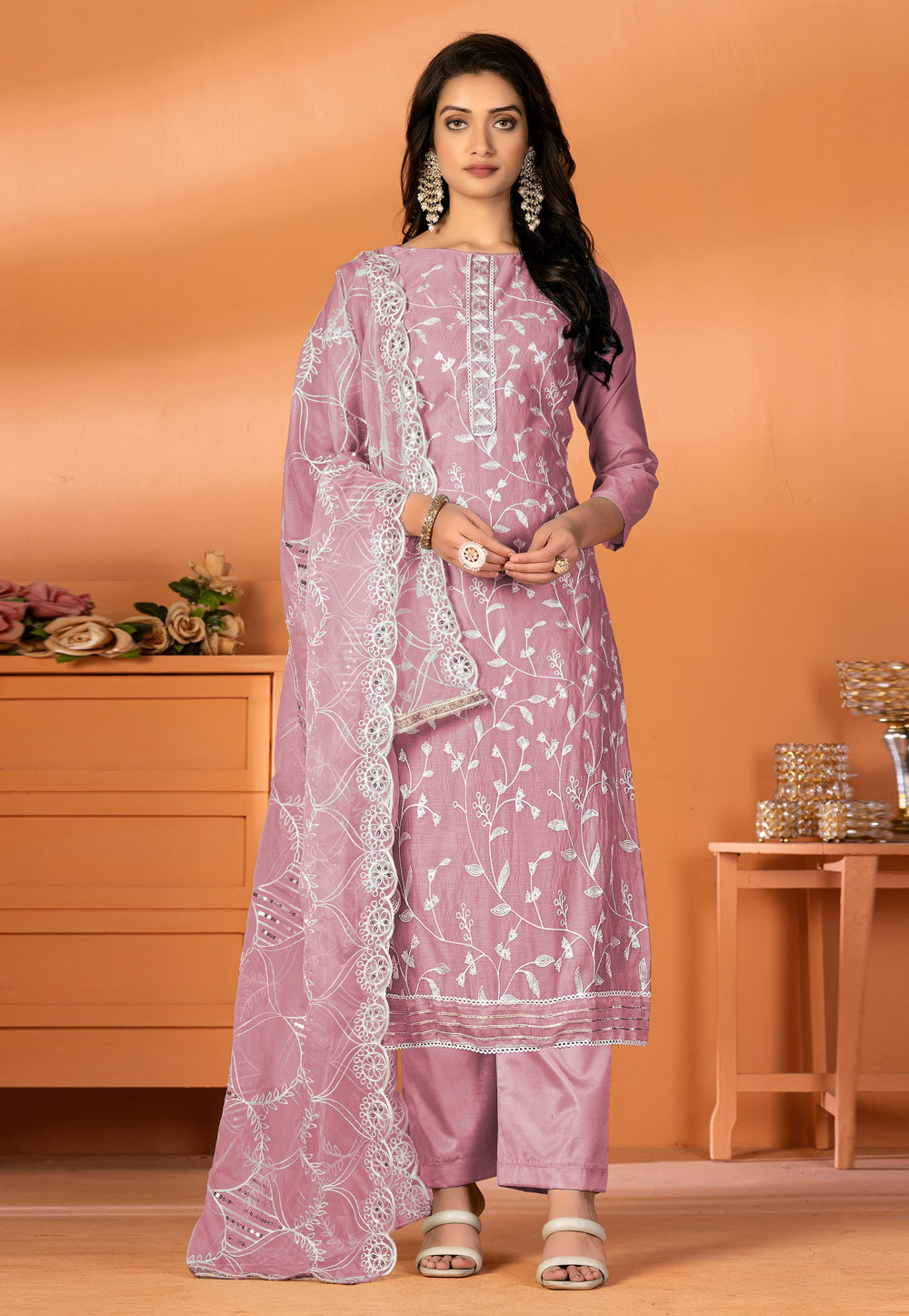 Pink Silk Pakistani Suit 270198