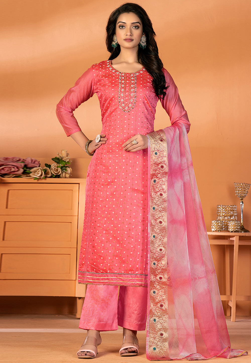 Pink Silk Pakistani Suit 270204