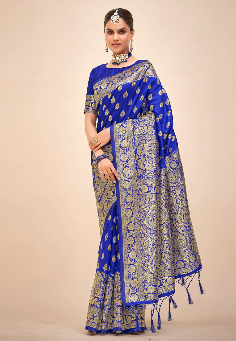 Blue Banarasi Silk Saree 270371