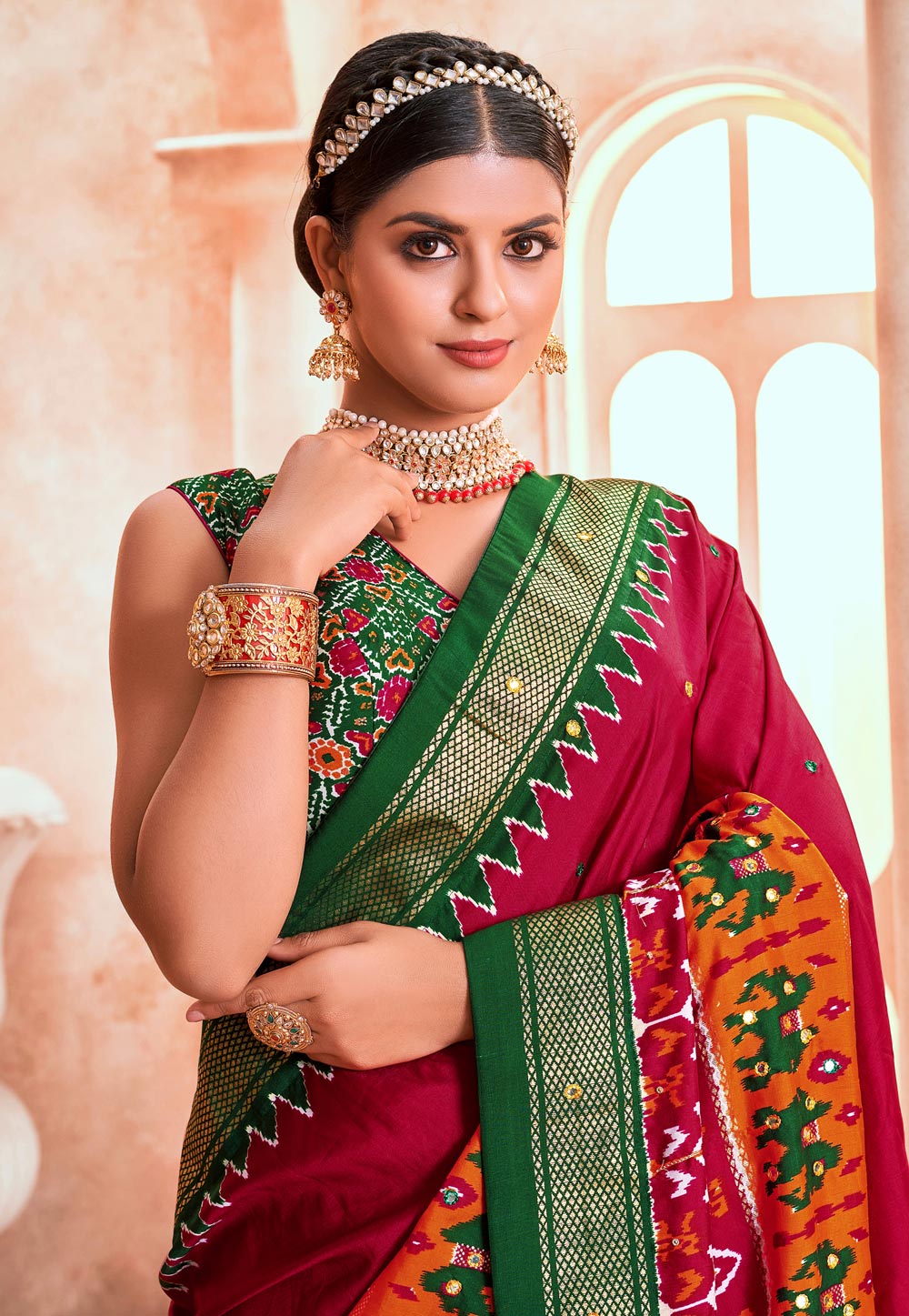 Magenta Pink Kanjivaram Silk Saree - Shaaola.com