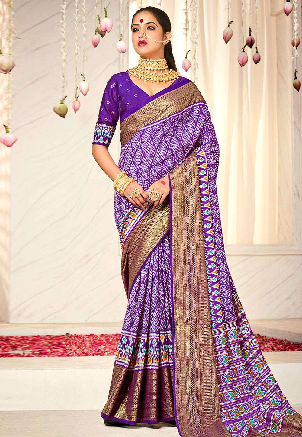 Purple Cotton Silk Saree With Blouse 270518