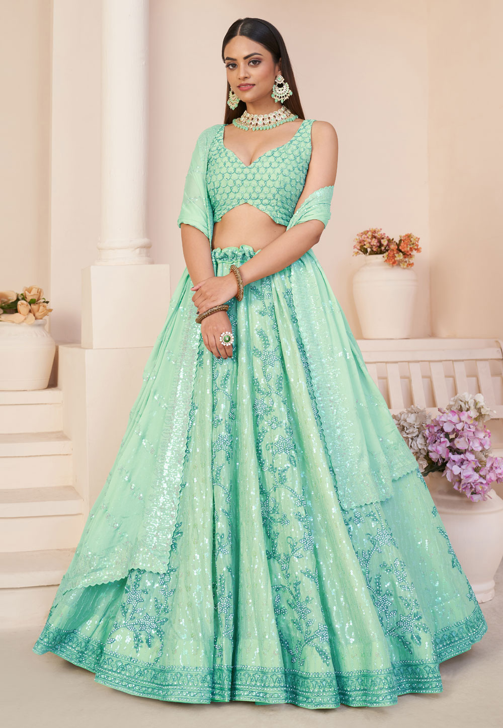Buy MAHASIDDH FASHION Indian trendy Net Bridal Wedding Reception Lehenga  Chaniya Choli at Amazon.in