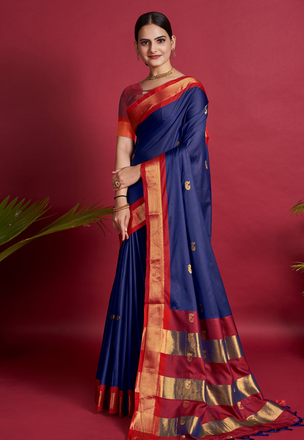 Blue Soft Silk Saree With Blouse 273237