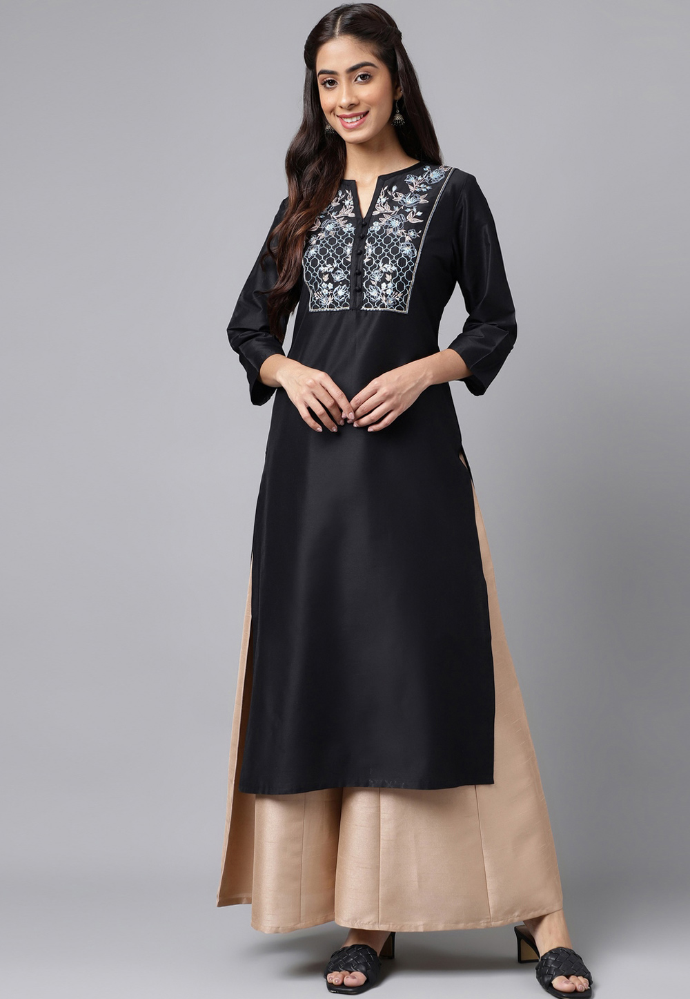 Black Silk Long Tunic 273108