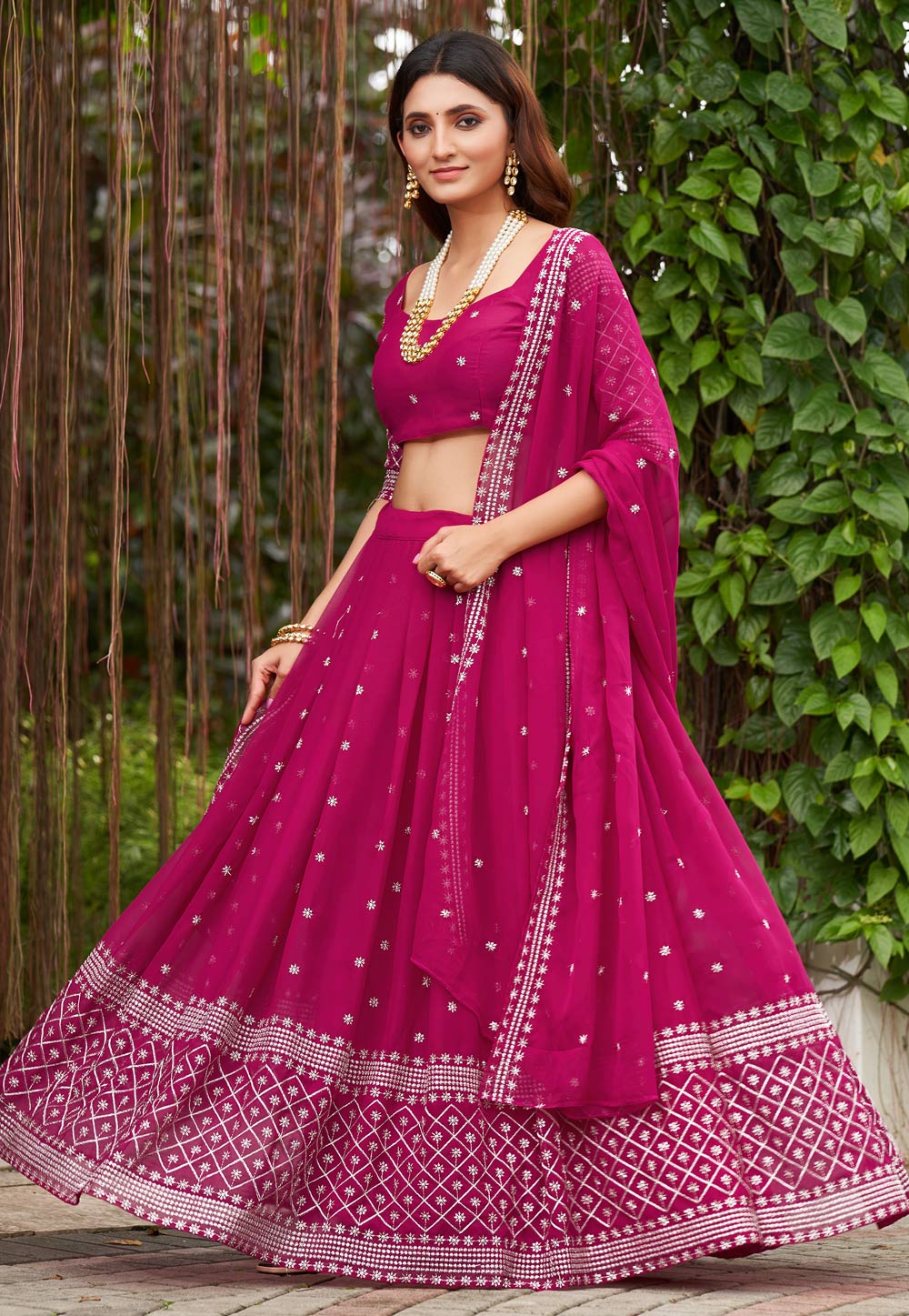 Magenta color 2025 lehenga choli