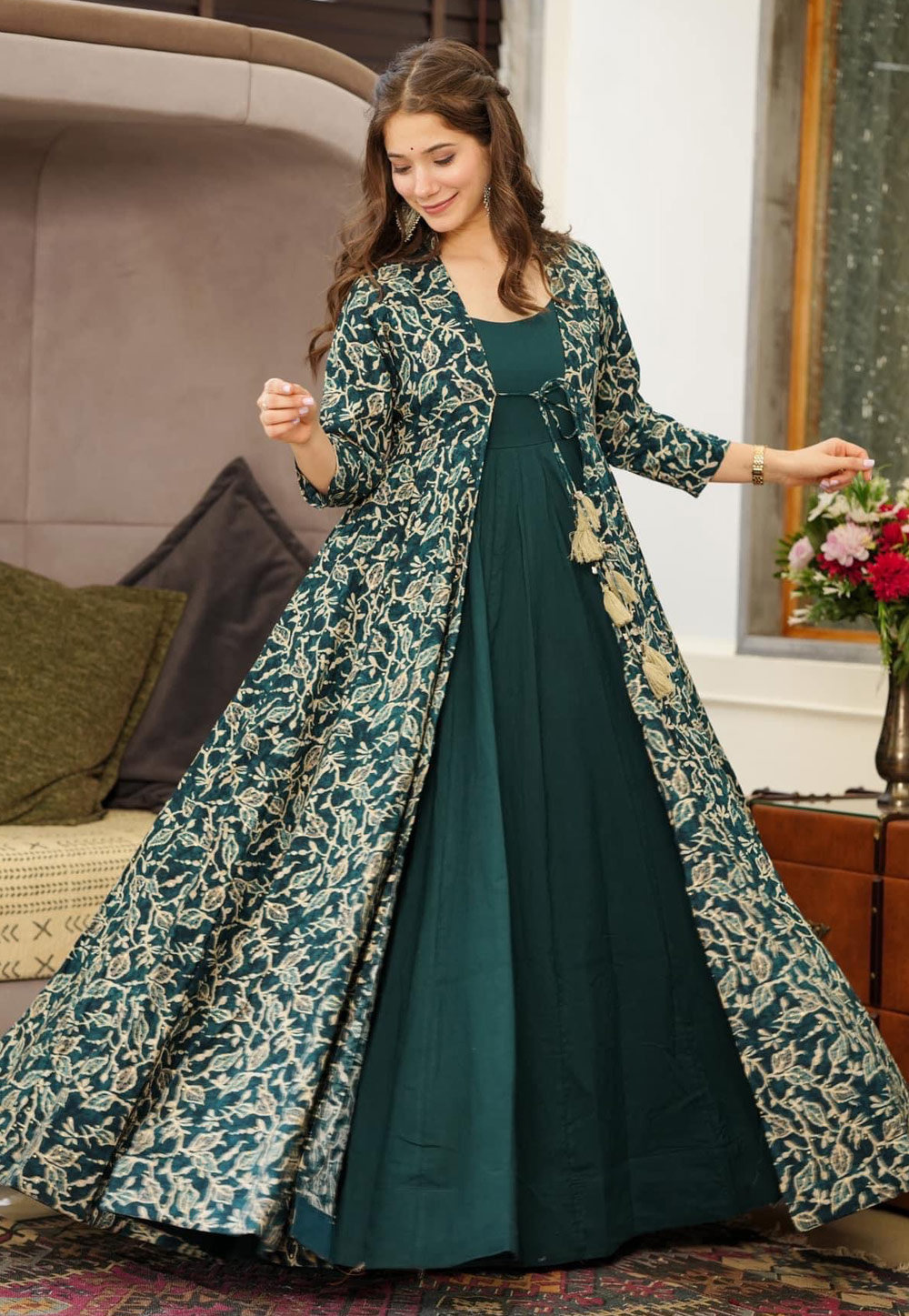 Discover more than 219 gown with long jacket