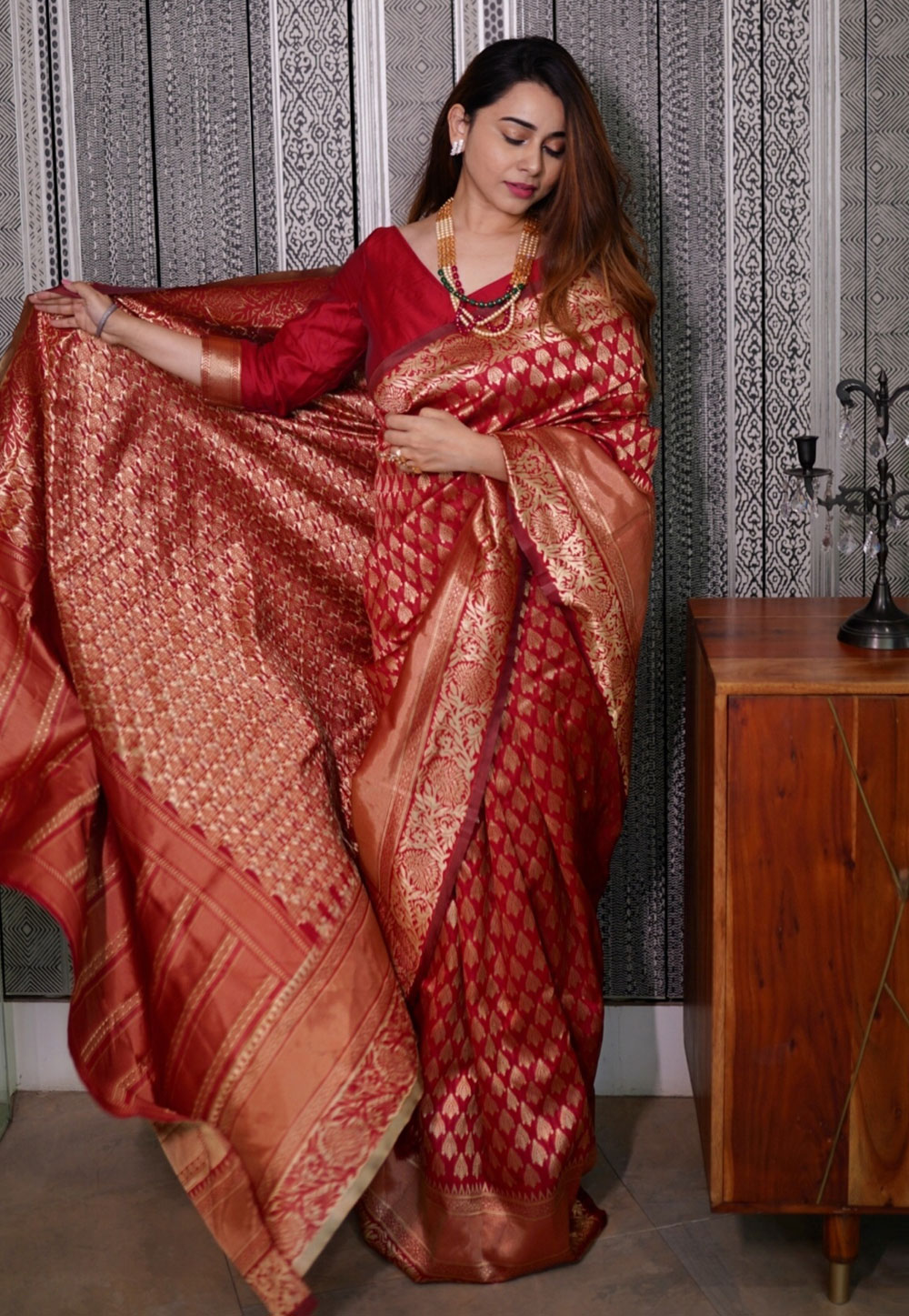 Maroon Banarasi Silk Festival Wear Saree 223308