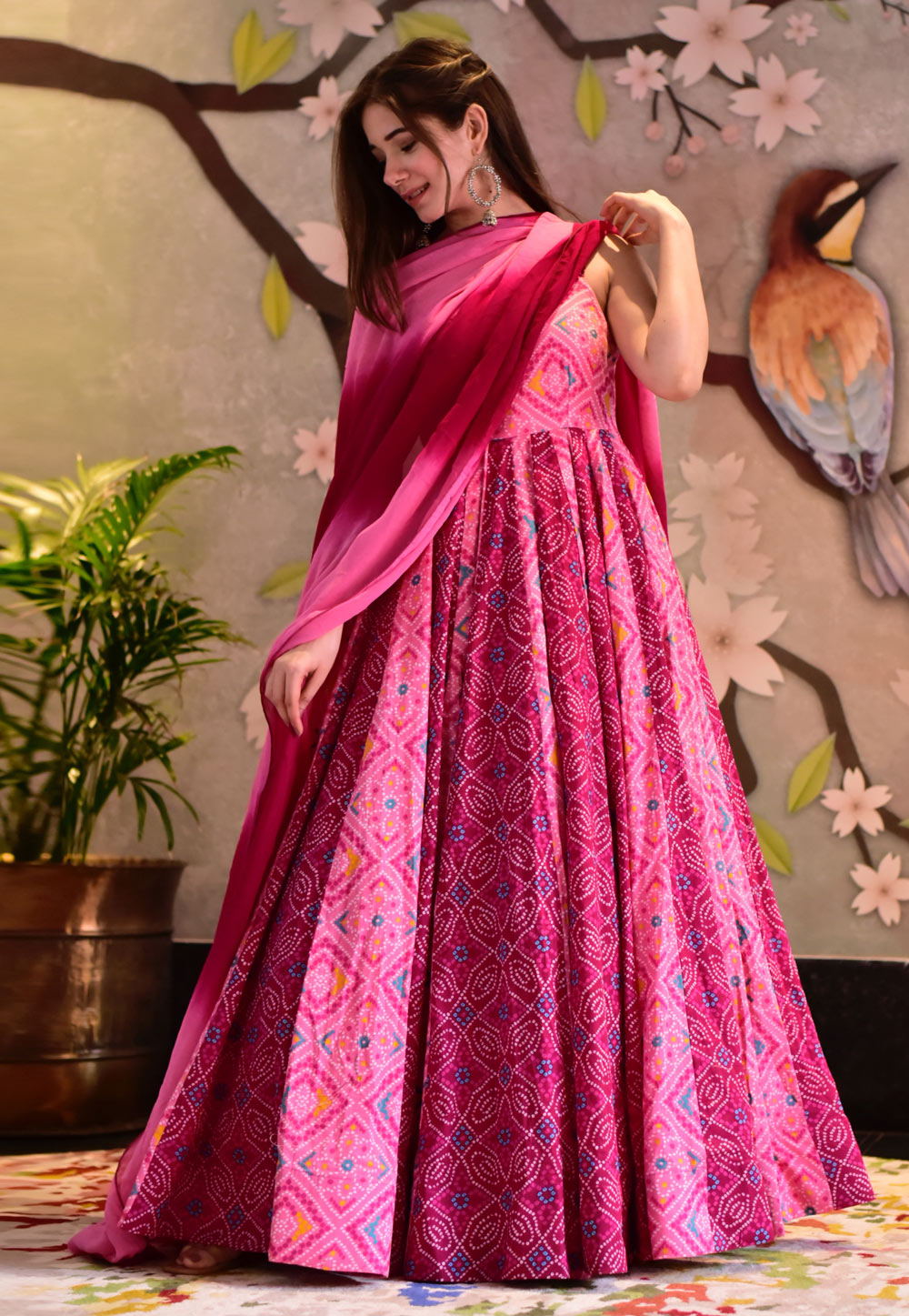 Pink Silk Cotton Gown 241482