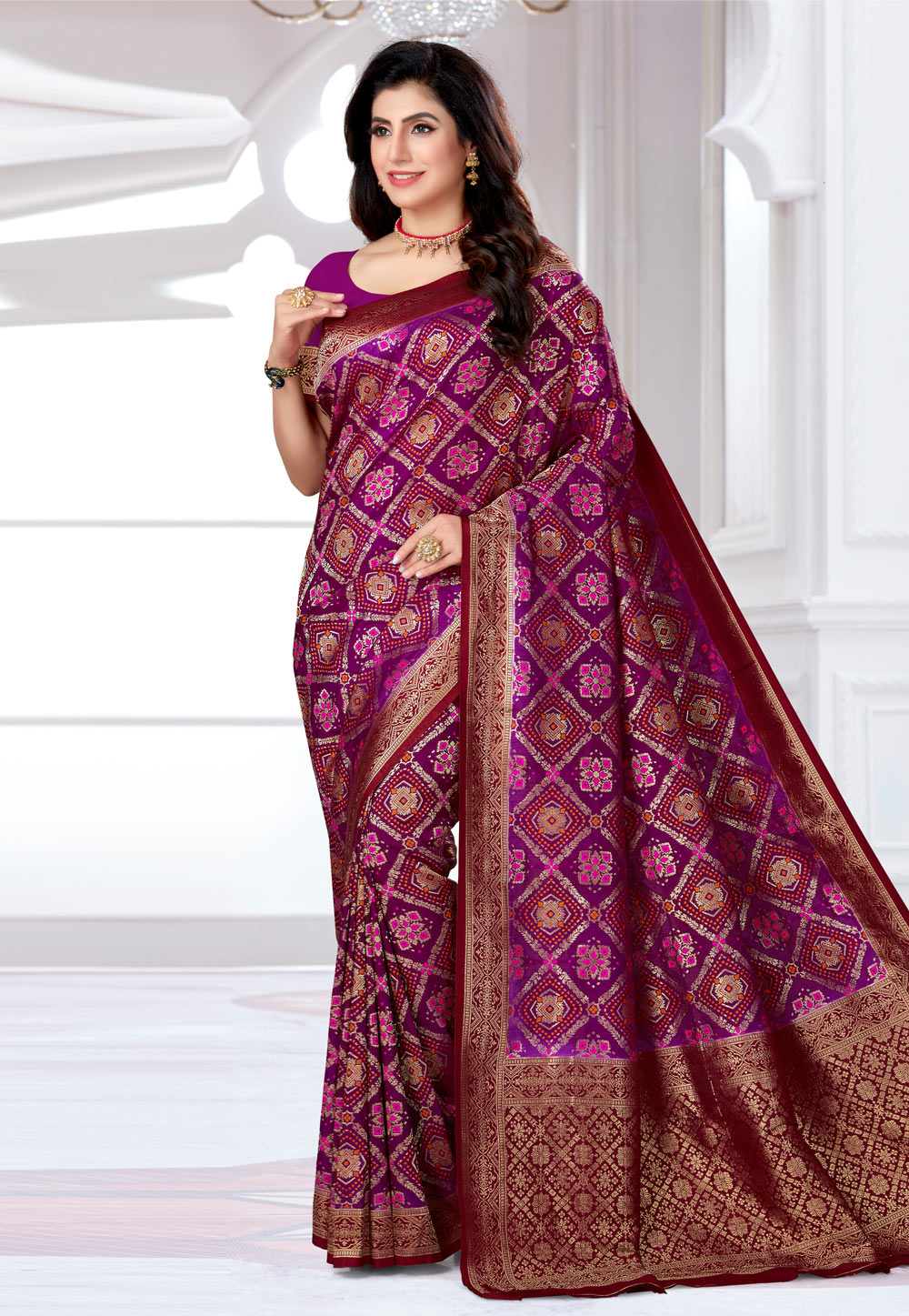 Purple Art Silk Saree With Blouse 245550