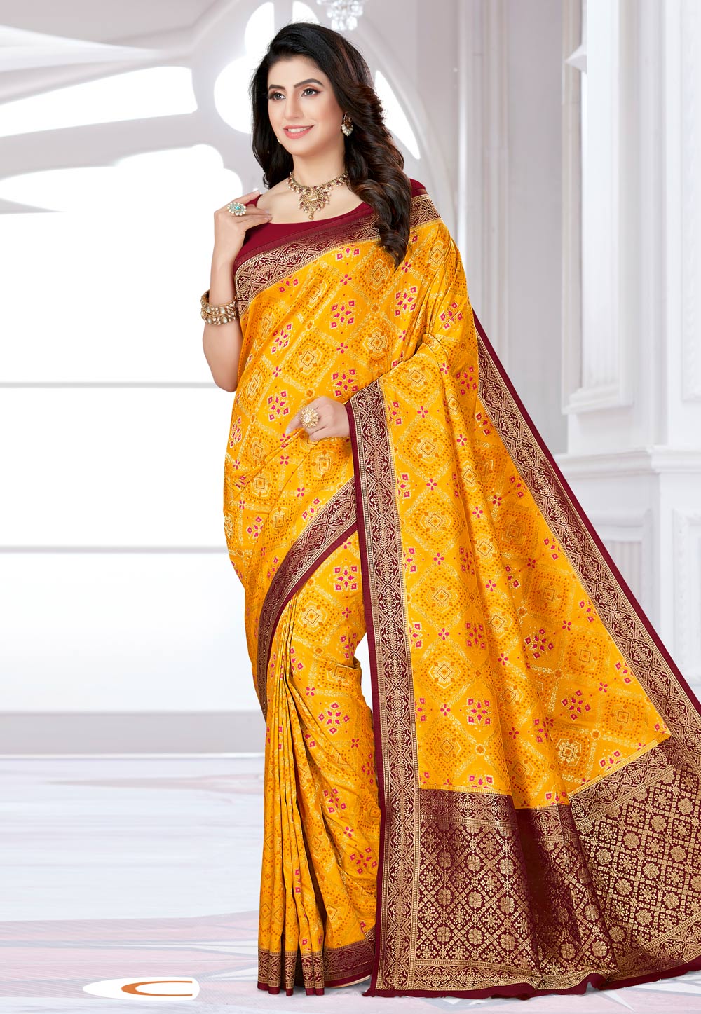 Yellow Art Silk Saree With Blouse 245553