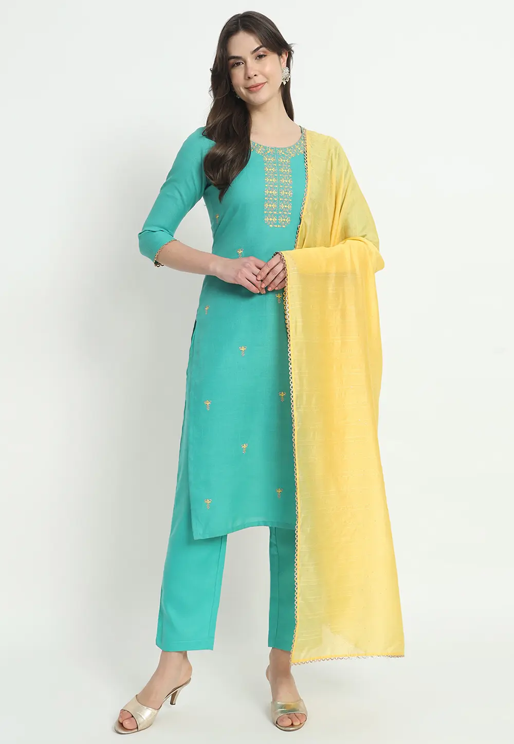 Aqua Cotton Readymade Pant Style Suit 300361