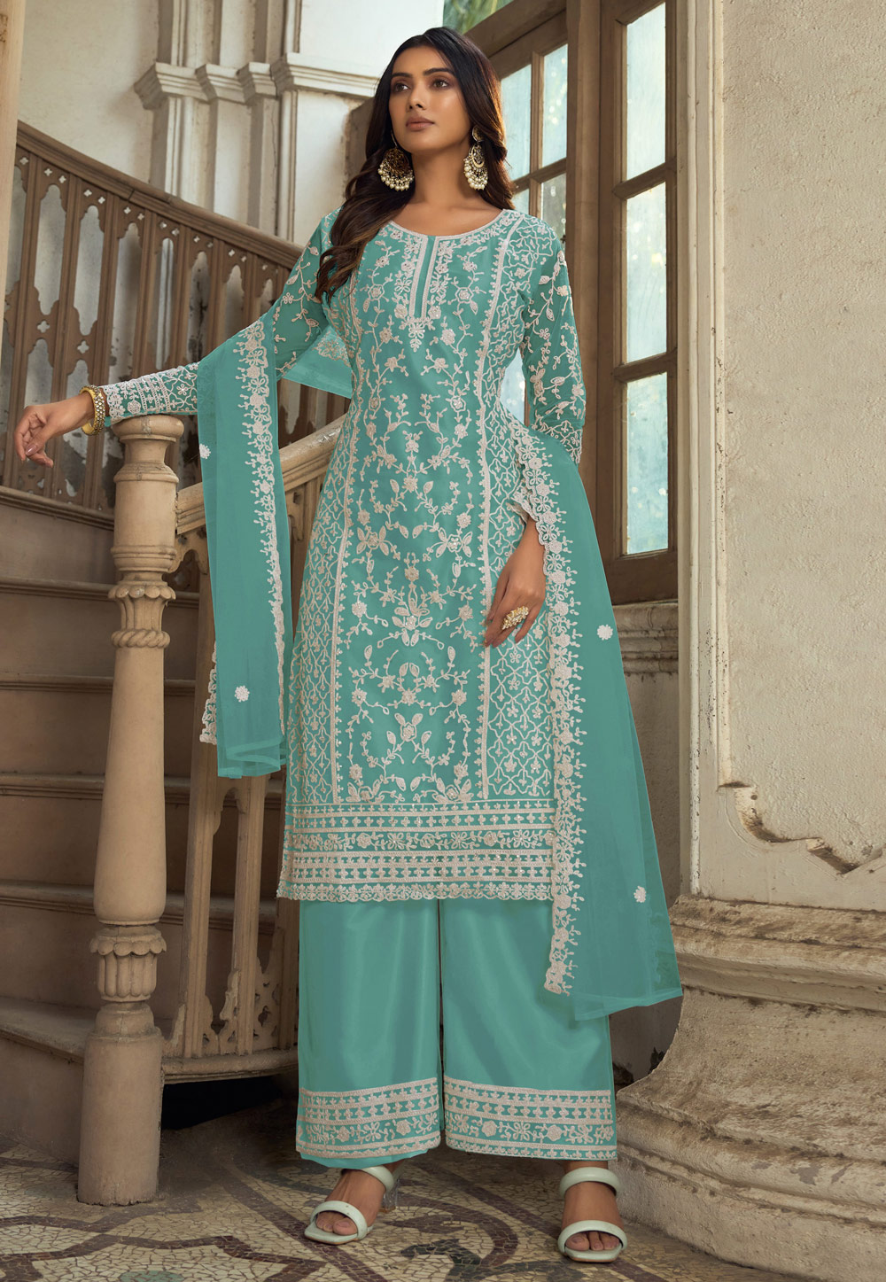 Aqua Net Embroidered Pakistani Suit 278508
