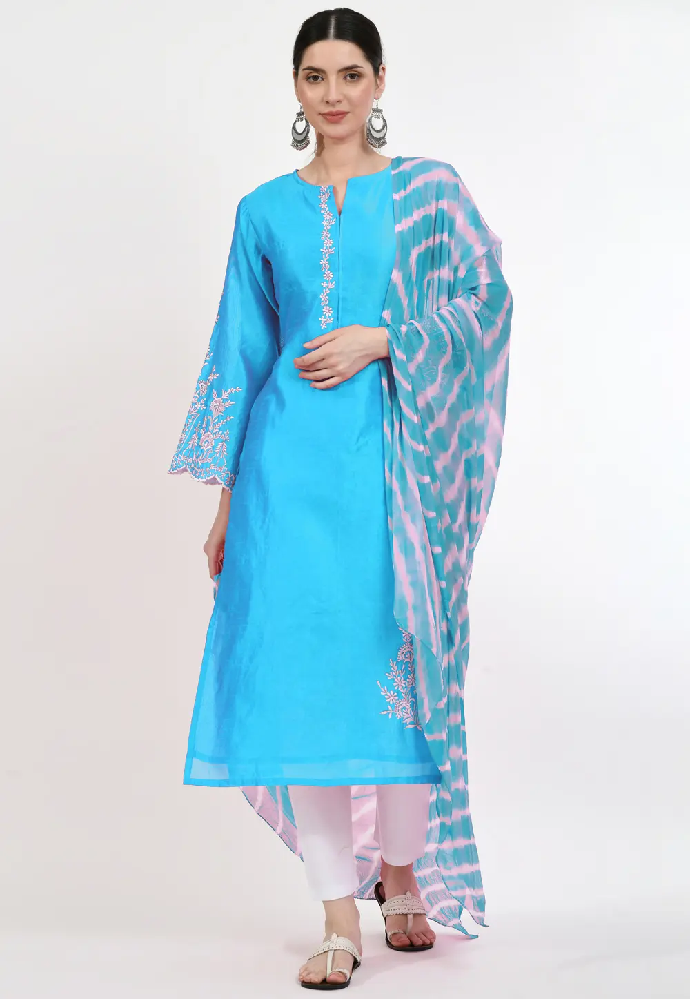 Aqua Silk Readymade Pant Style Suit 299403