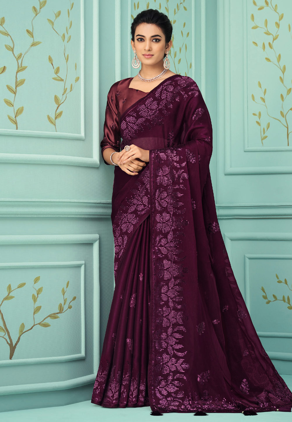 Purple Silk Saree With Blouse 266253