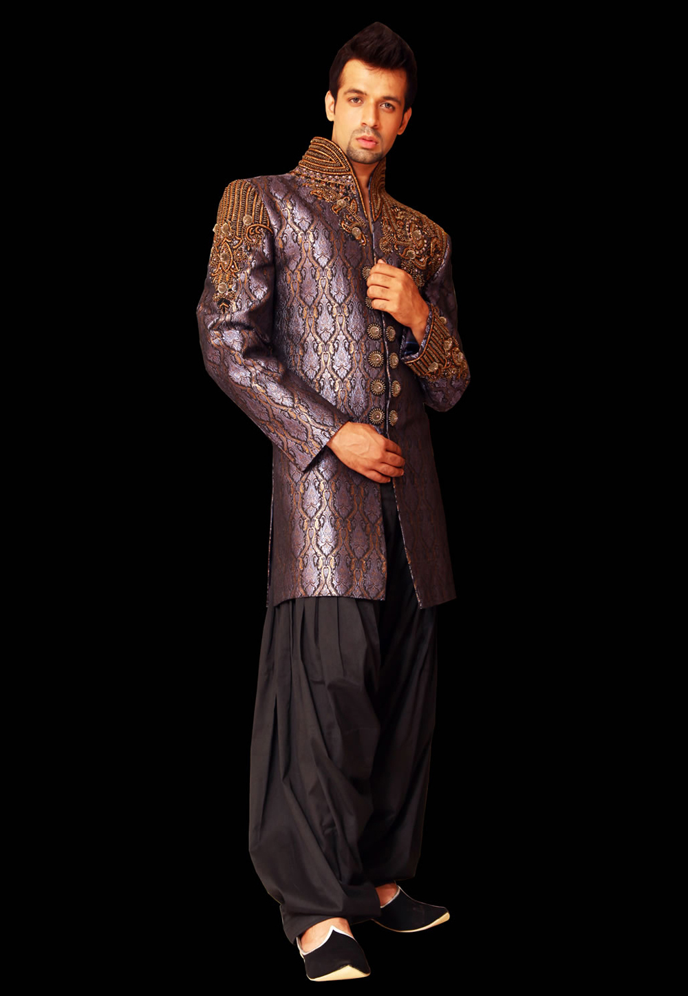 Light Purple Silk Indo Western Suit 204382
