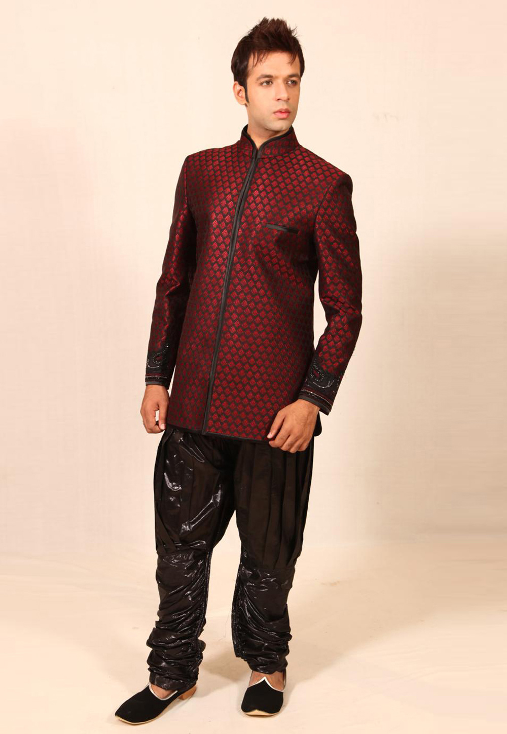 Maroon Art Silk Readymade Jodhpuri Suit 204391